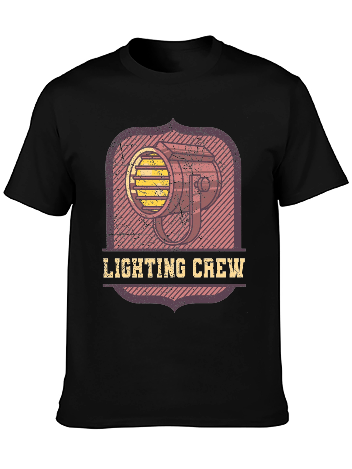 Lighting Crew Graphic Tee - Black Cotton T-Shirt