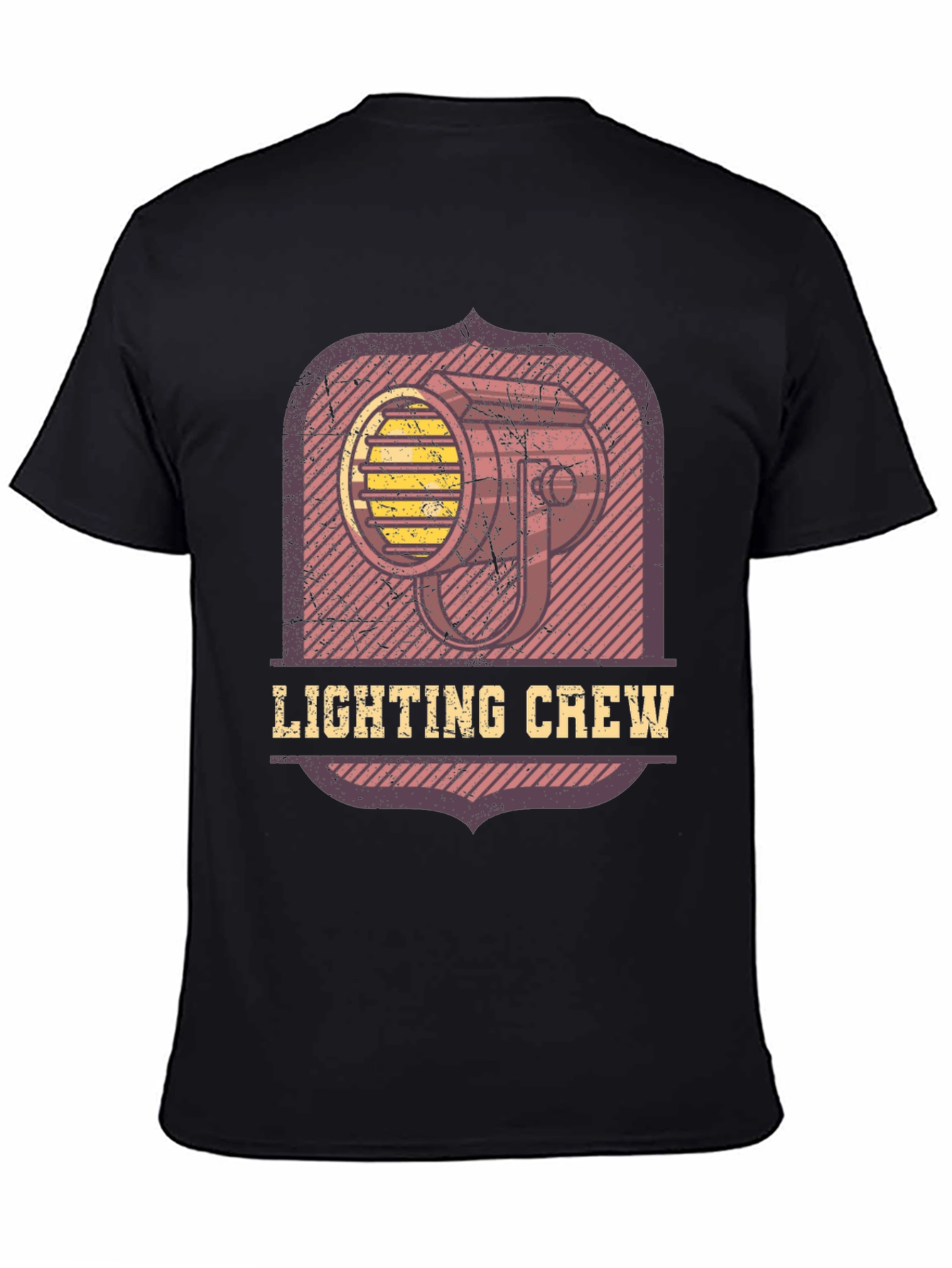 Lighting Crew Graphic Tee - Black Cotton T-Shirt