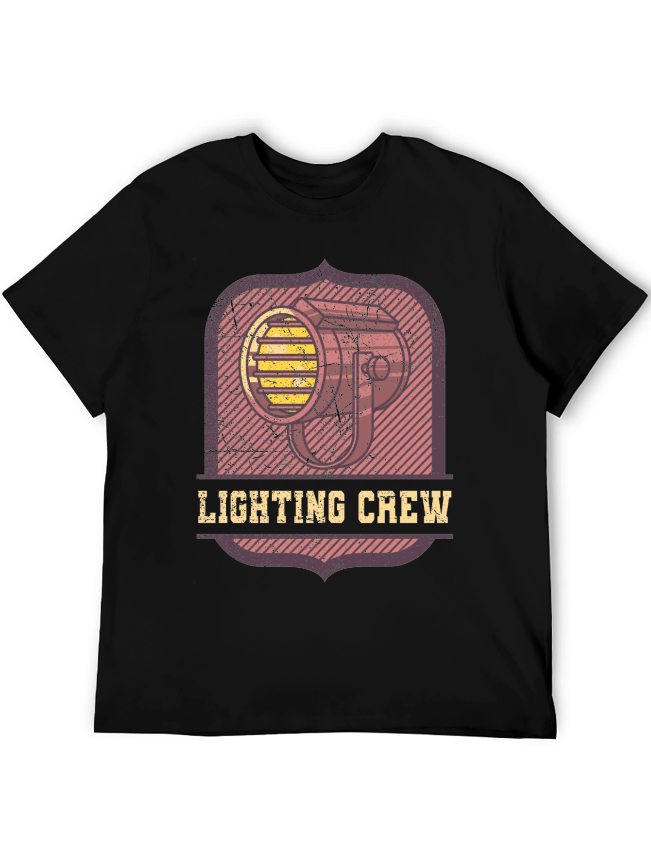 Lighting Crew Graphic Tee - Black Cotton T-Shirt