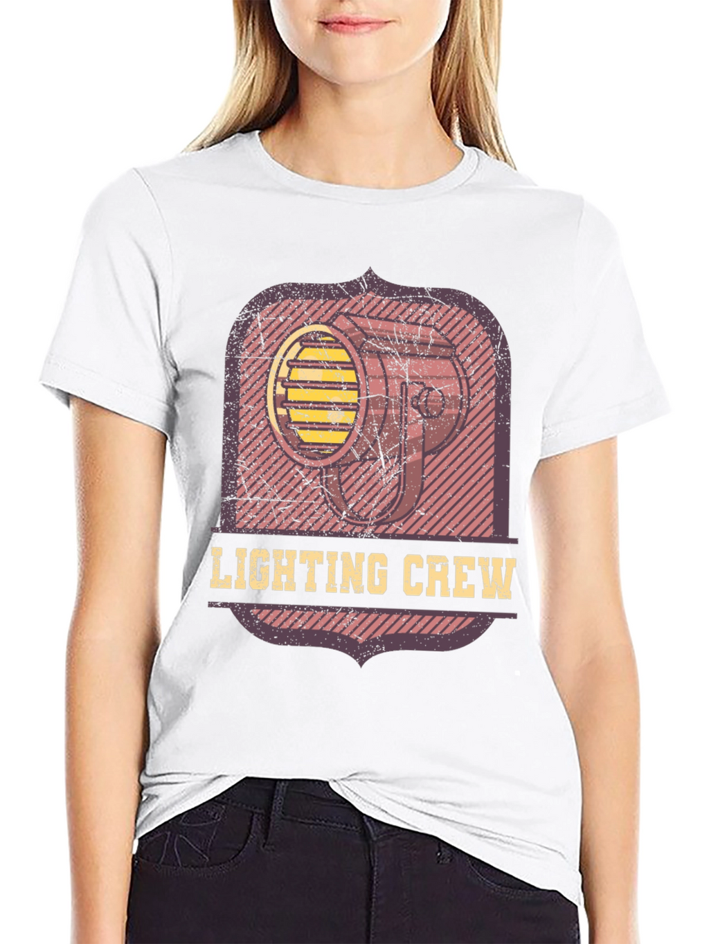 Lighting Crew Graphic Tee - Black Cotton T-Shirt