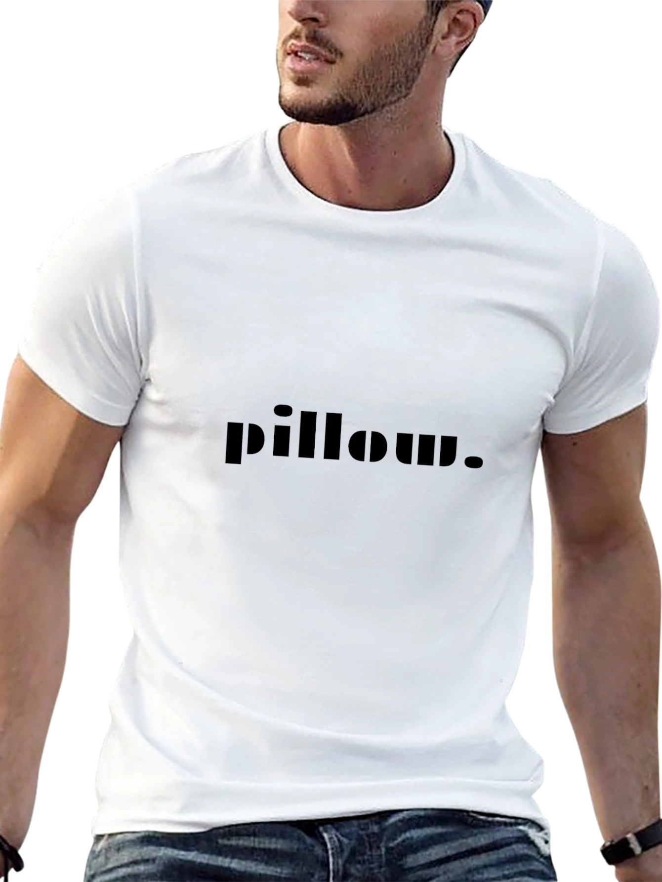 Mens Black pillow. Graphic T-Shirt