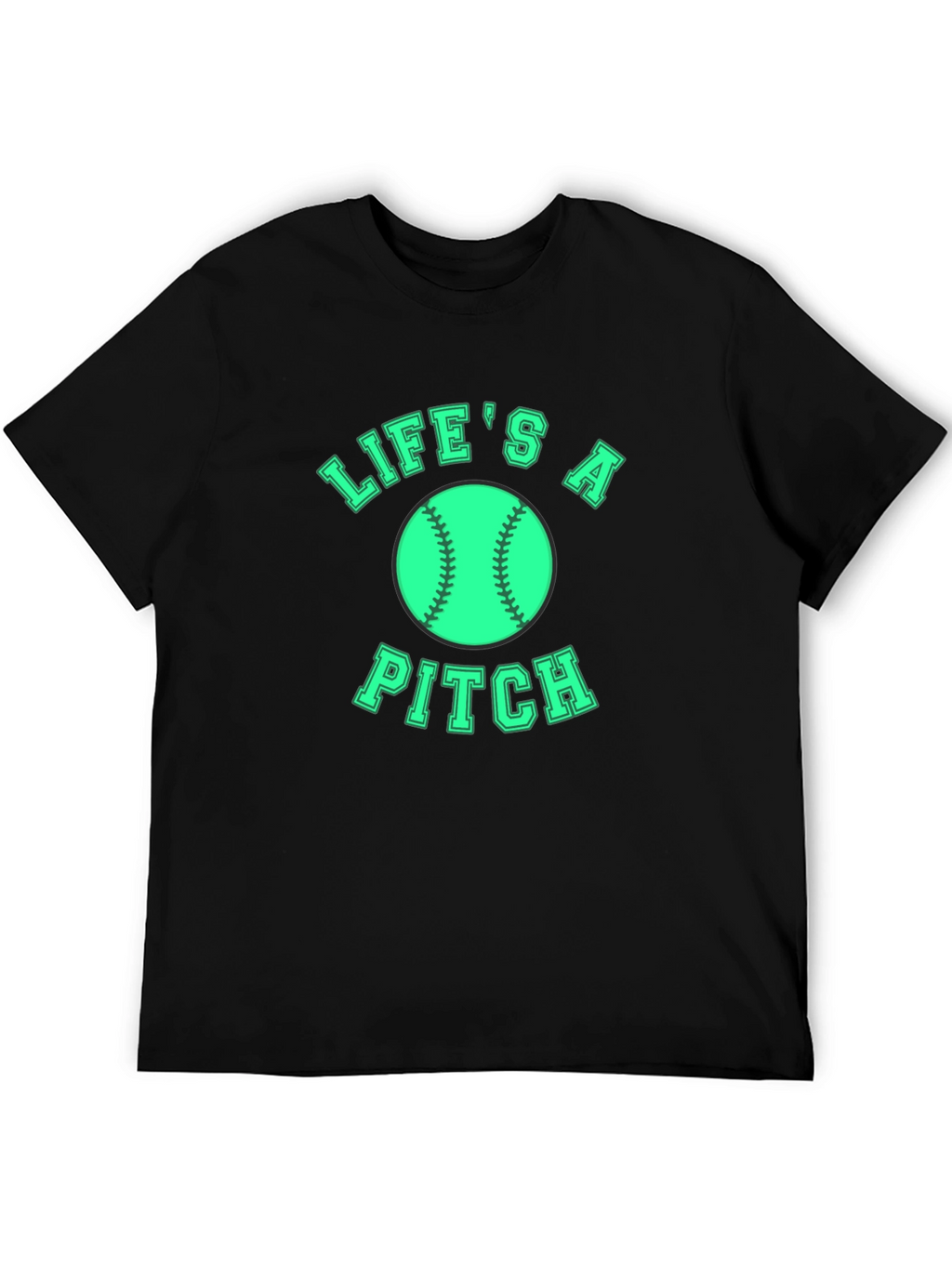 Lifes a Pitch Graphic Tee - Baseball Fan Apparel