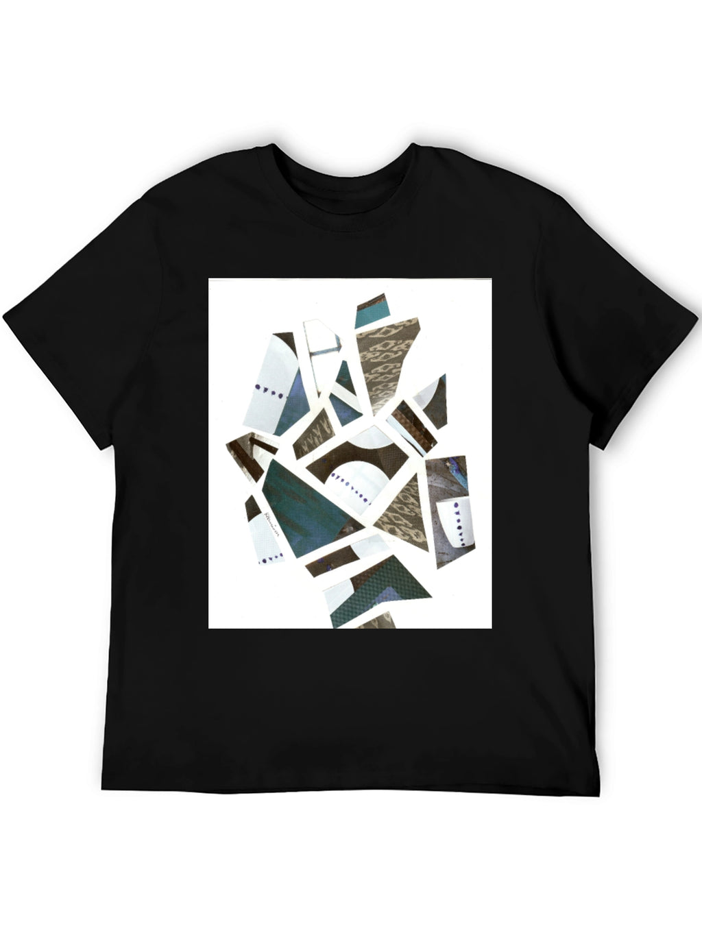 Abstract Geometric Collage Tee - Modern Art Shirt
