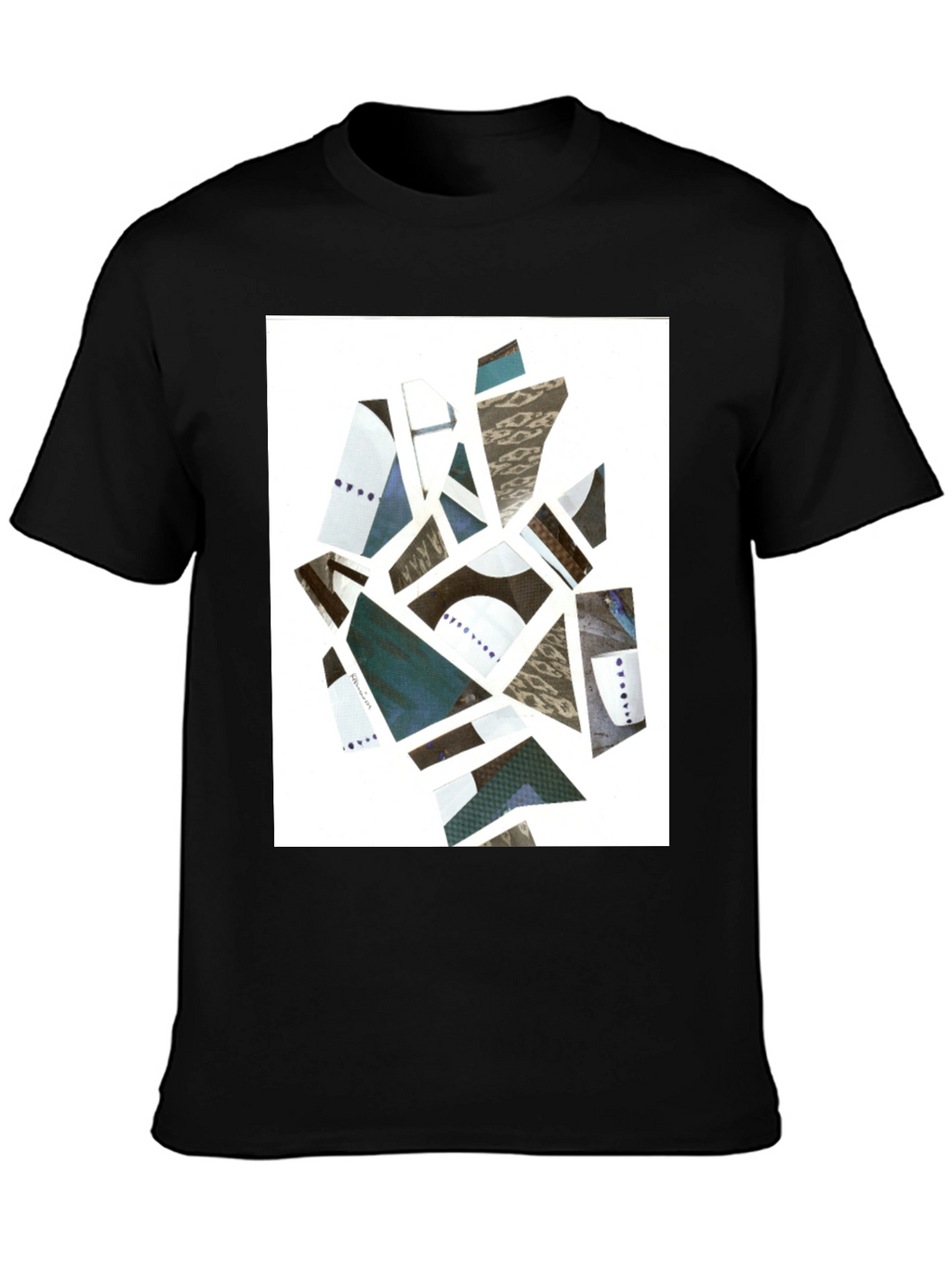Abstract Geometric Collage Tee - Modern Art Shirt