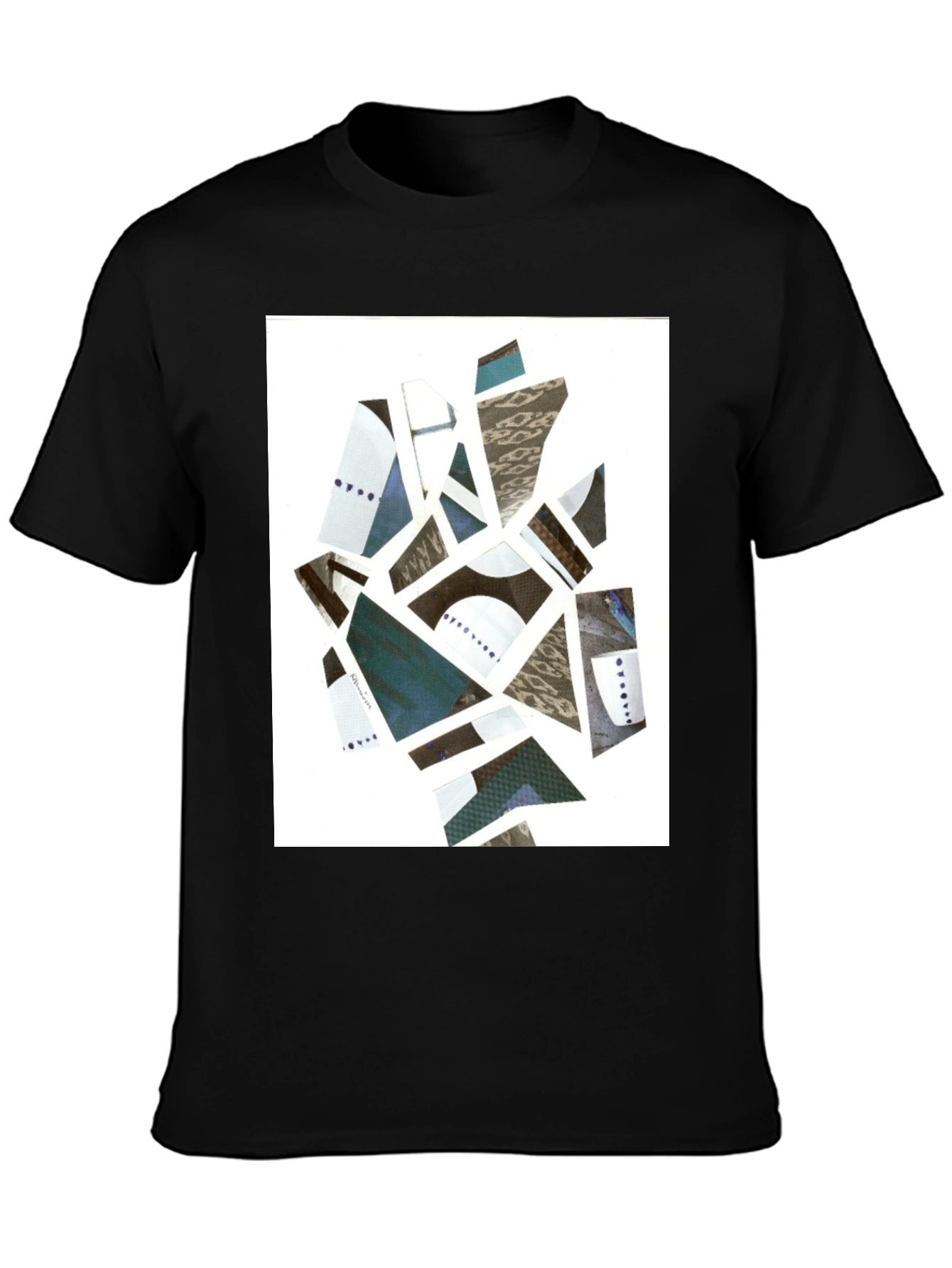 Abstract Geometric Collage Tee - Modern Art Shirt