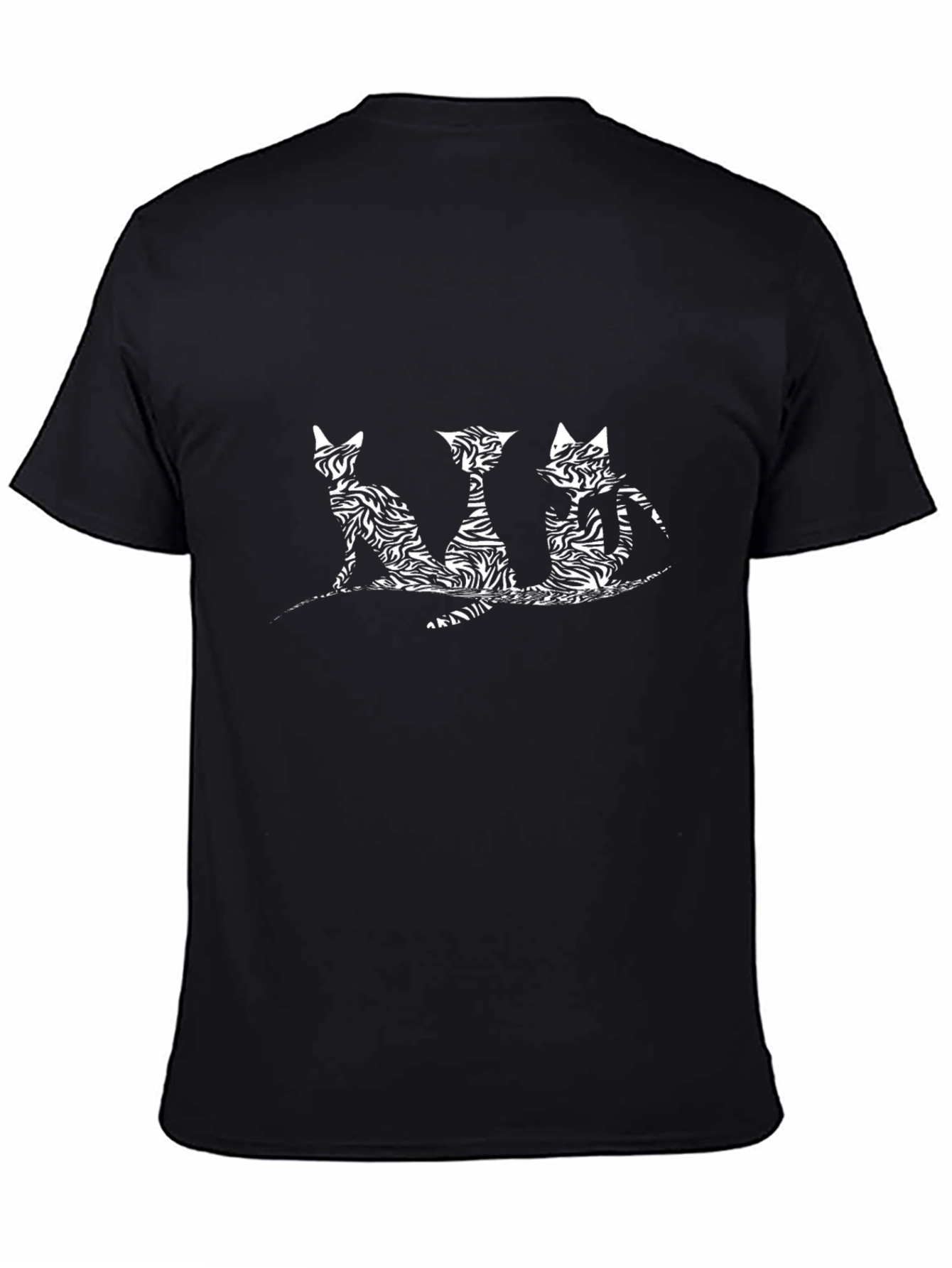 Abstract Cats Black T-Shirt