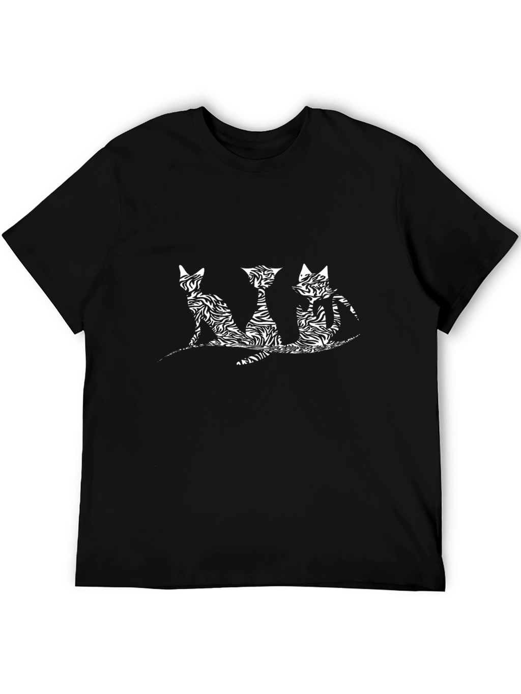 Abstract Cats Black T-Shirt