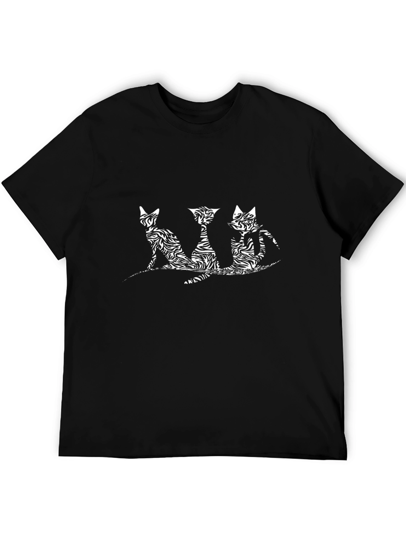 Abstract Cats Black T-Shirt