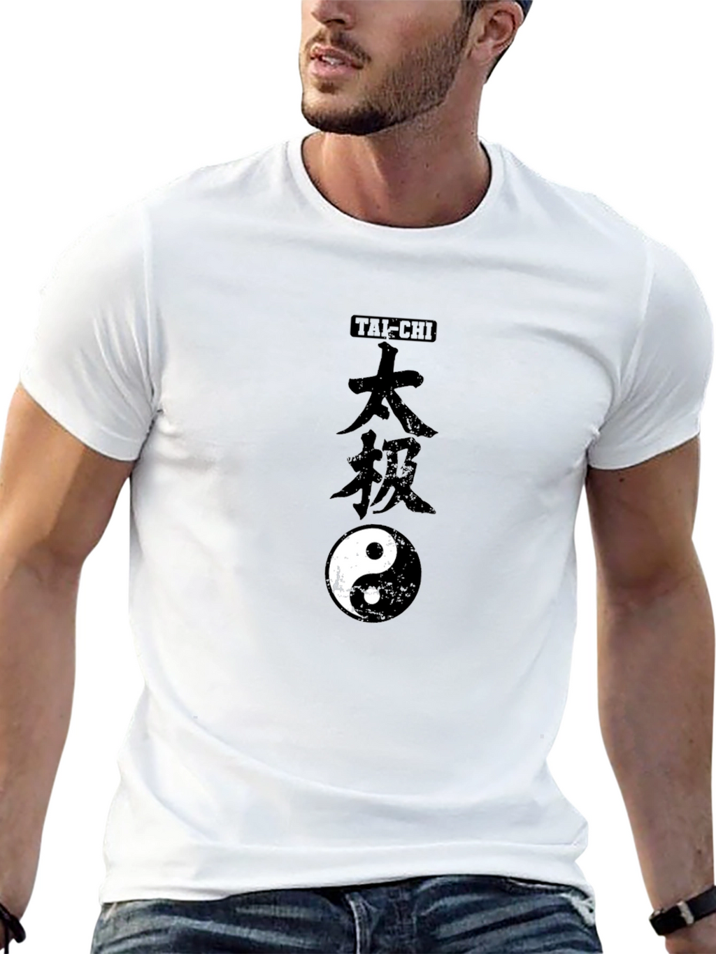 Tai-Chi Yin Yang Graphic Tee - Black Cotton T-Shirt