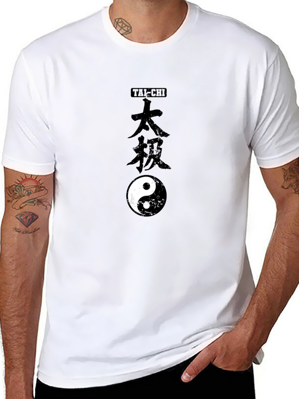 Tai-Chi Yin Yang Graphic Tee - Black Cotton T-Shirt