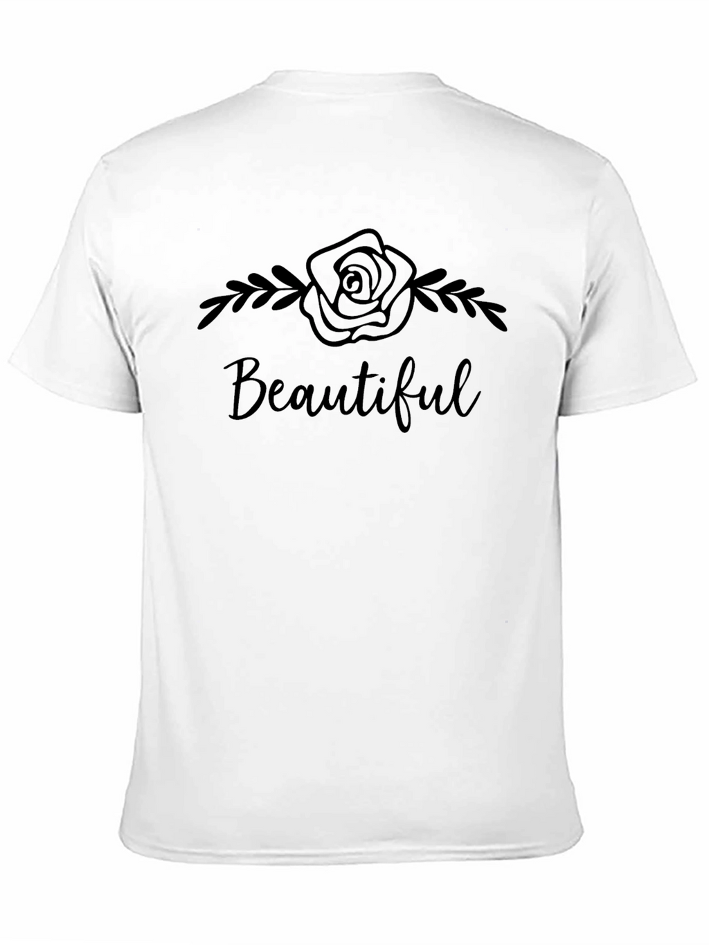 Beautiful Rose Graphic Tee - Stylish Black T-Shirt