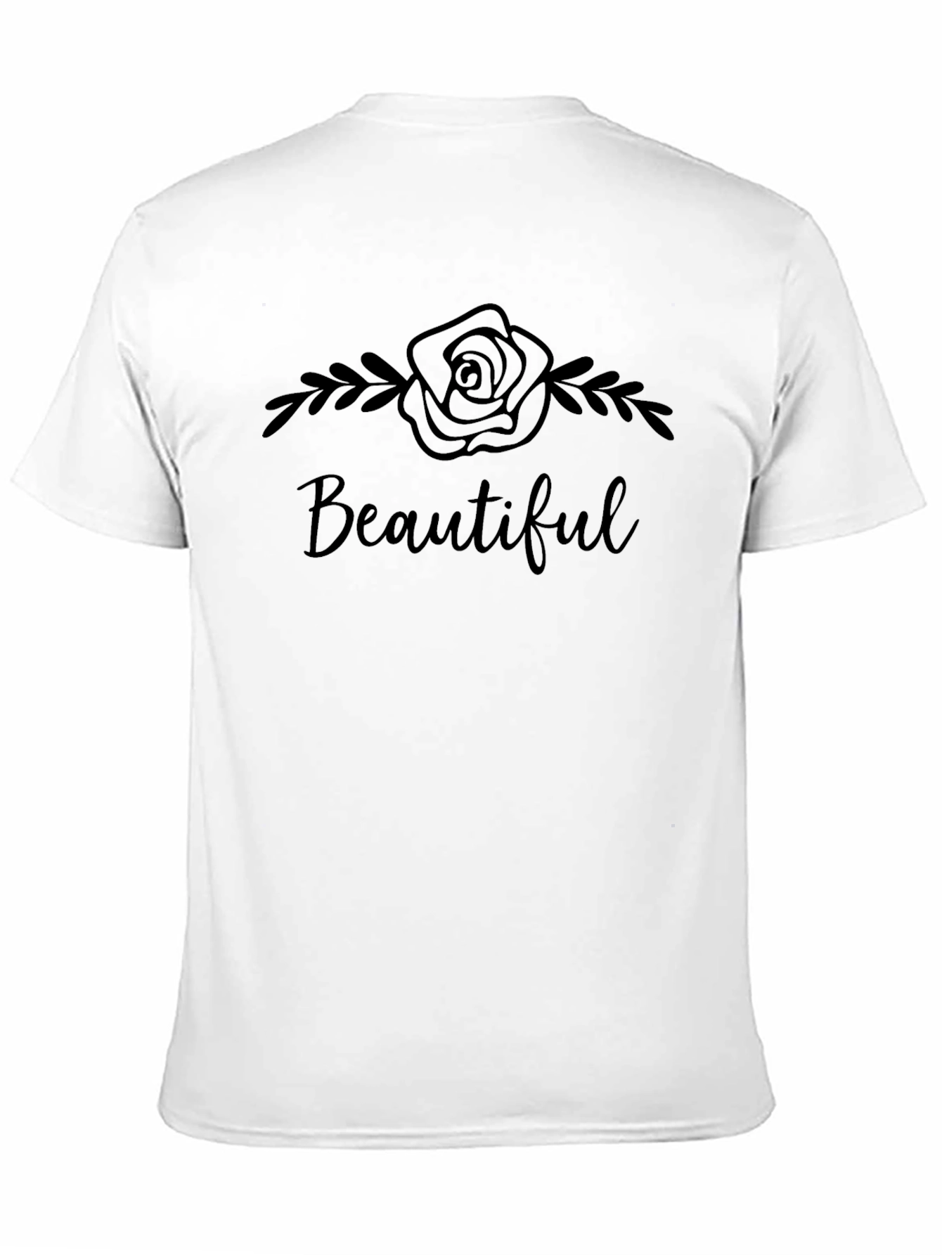 Beautiful Rose Graphic Tee - Stylish Black T-Shirt
