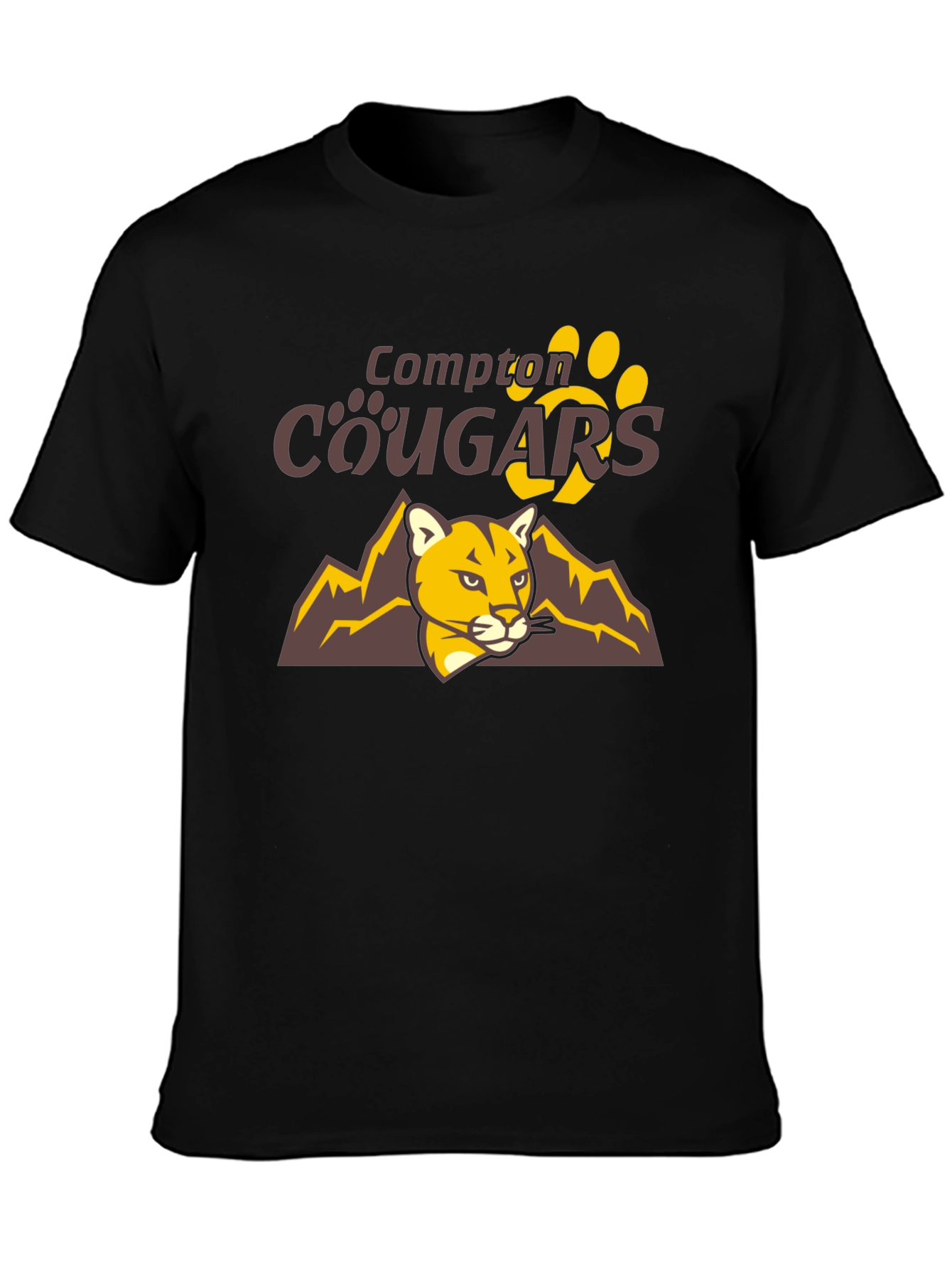 Compton Cougars Graphic T-Shirt - Black