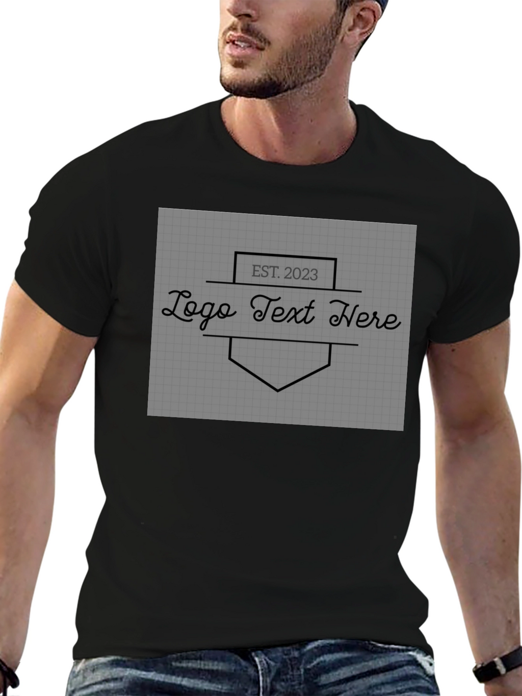 Customizable Logo Black T-Shirt - Unisex