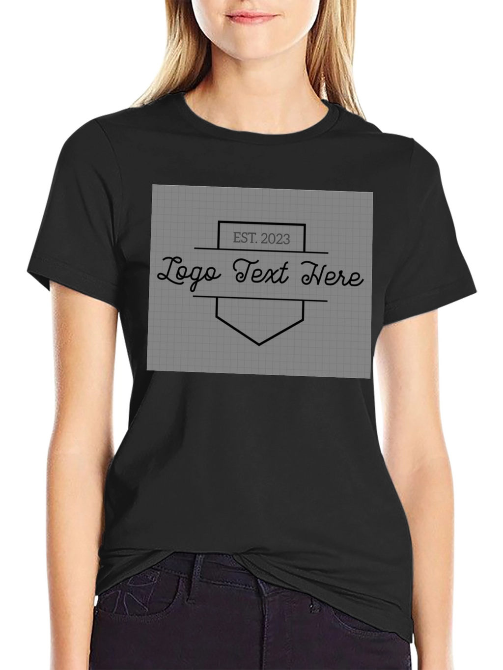 Customizable Logo Black T-Shirt - Unisex