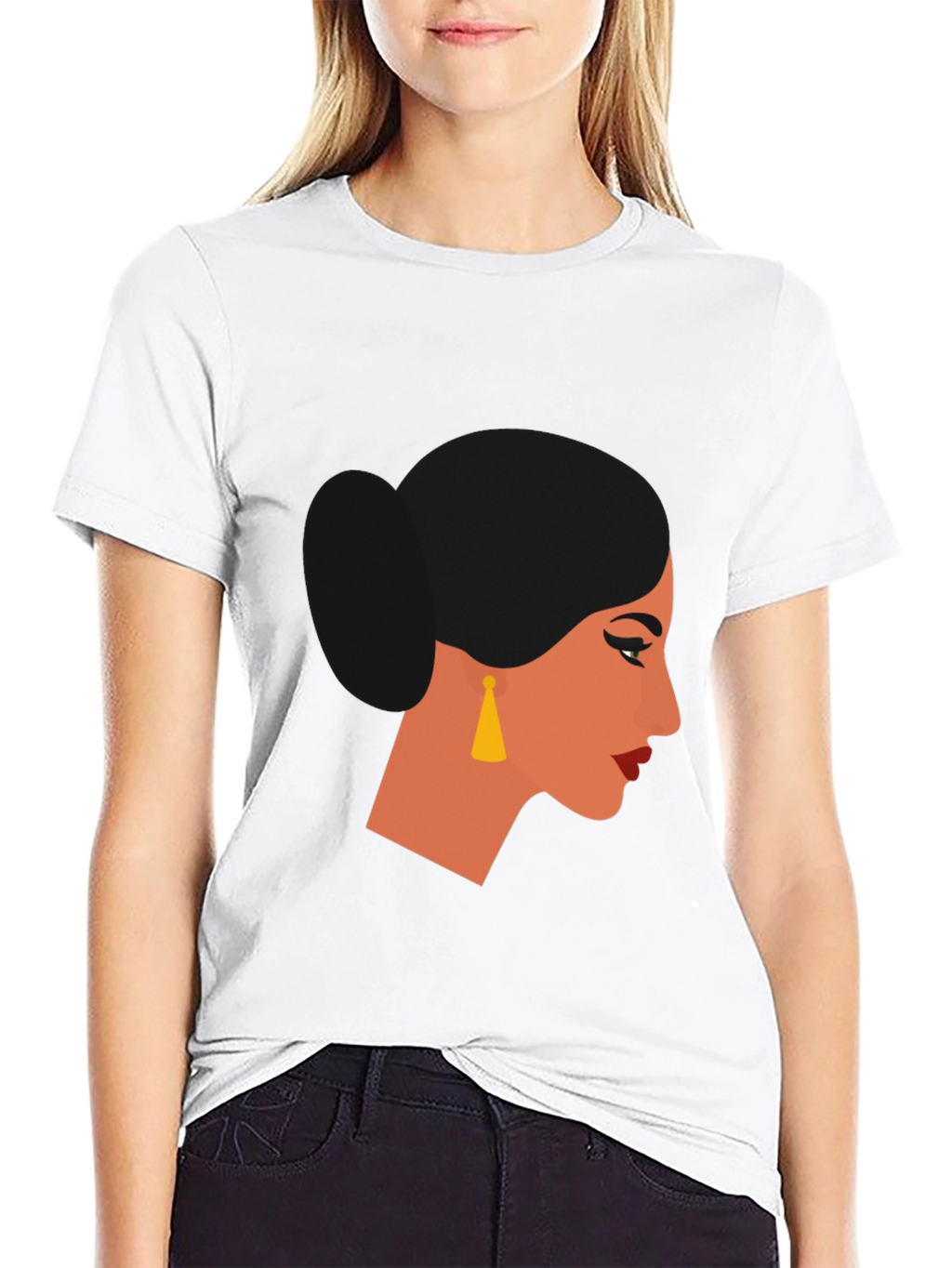 Woman Portrait Graphic Black T-Shirt
