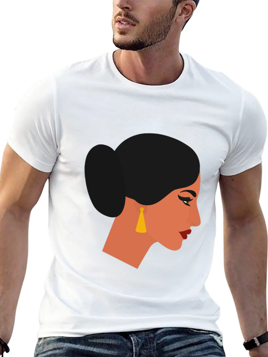 Woman Portrait Graphic Black T-Shirt