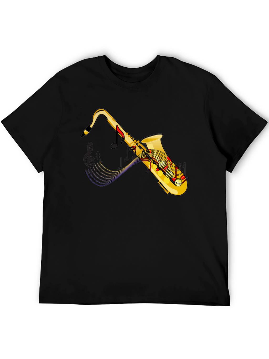 Saxophone Music T-Shirt - Black Graphic Tee