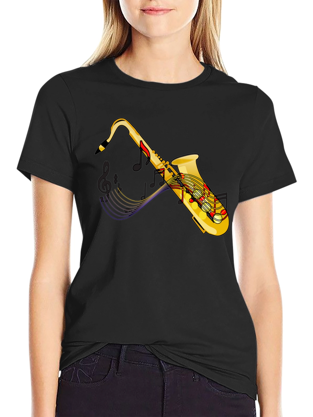 Saxophone Music T-Shirt - Black Graphic Tee