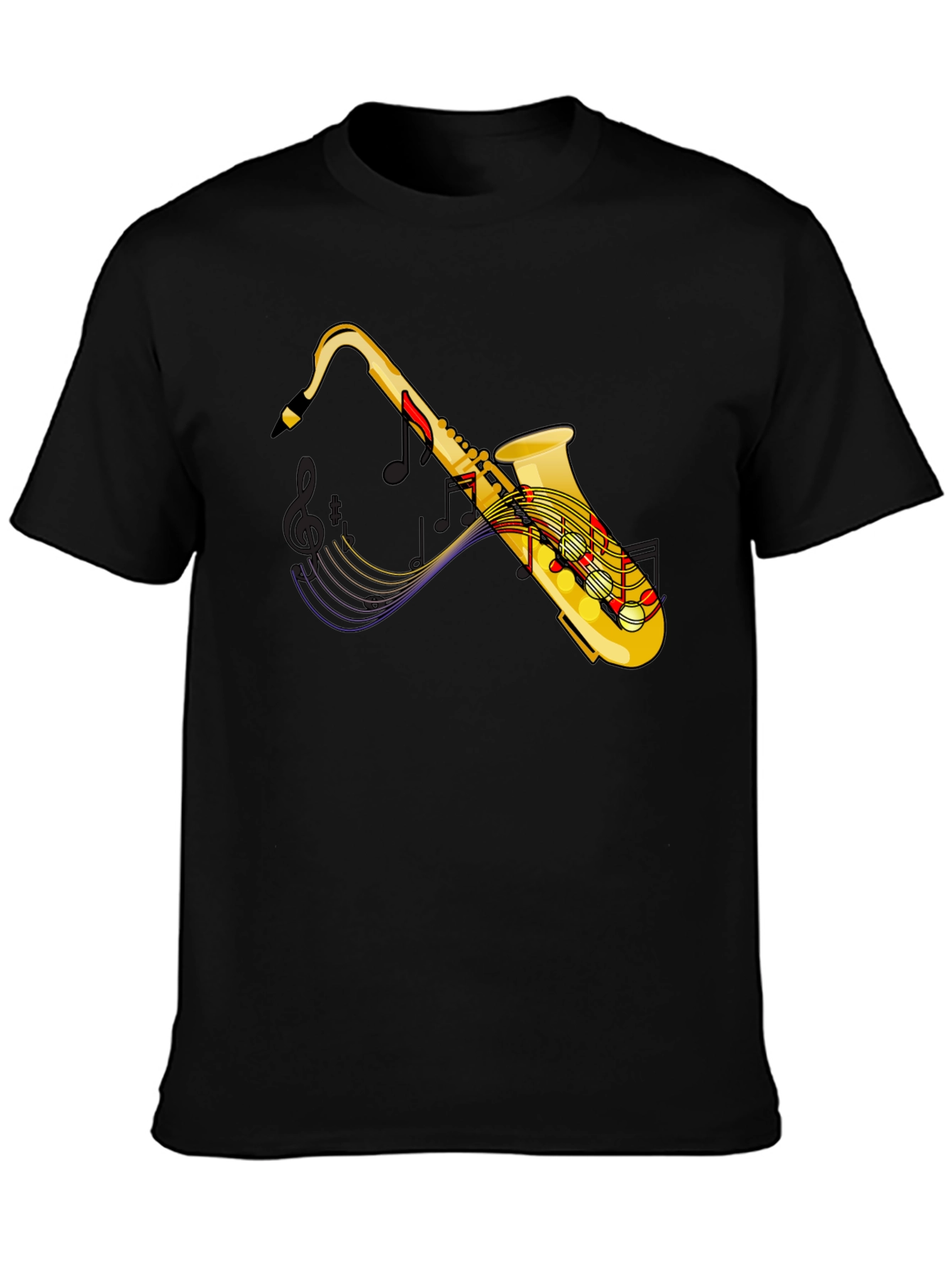 Saxophone Music T-Shirt - Black Graphic Tee