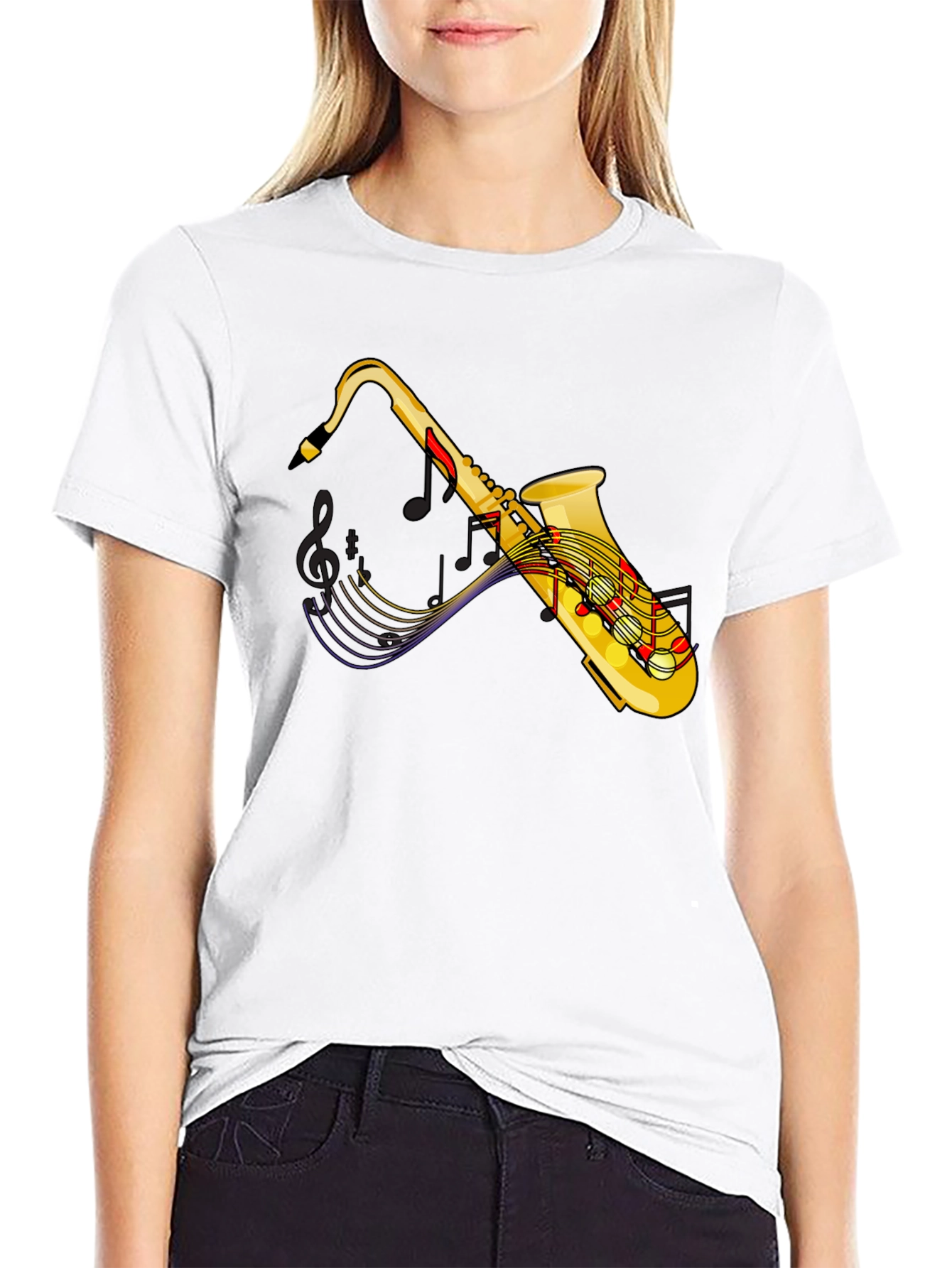 Saxophone Music T-Shirt - Black Graphic Tee