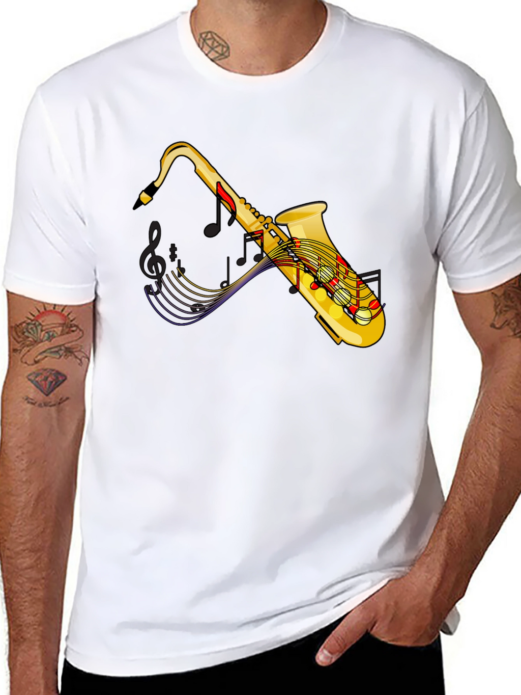 Saxophone Music T-Shirt - Black Graphic Tee