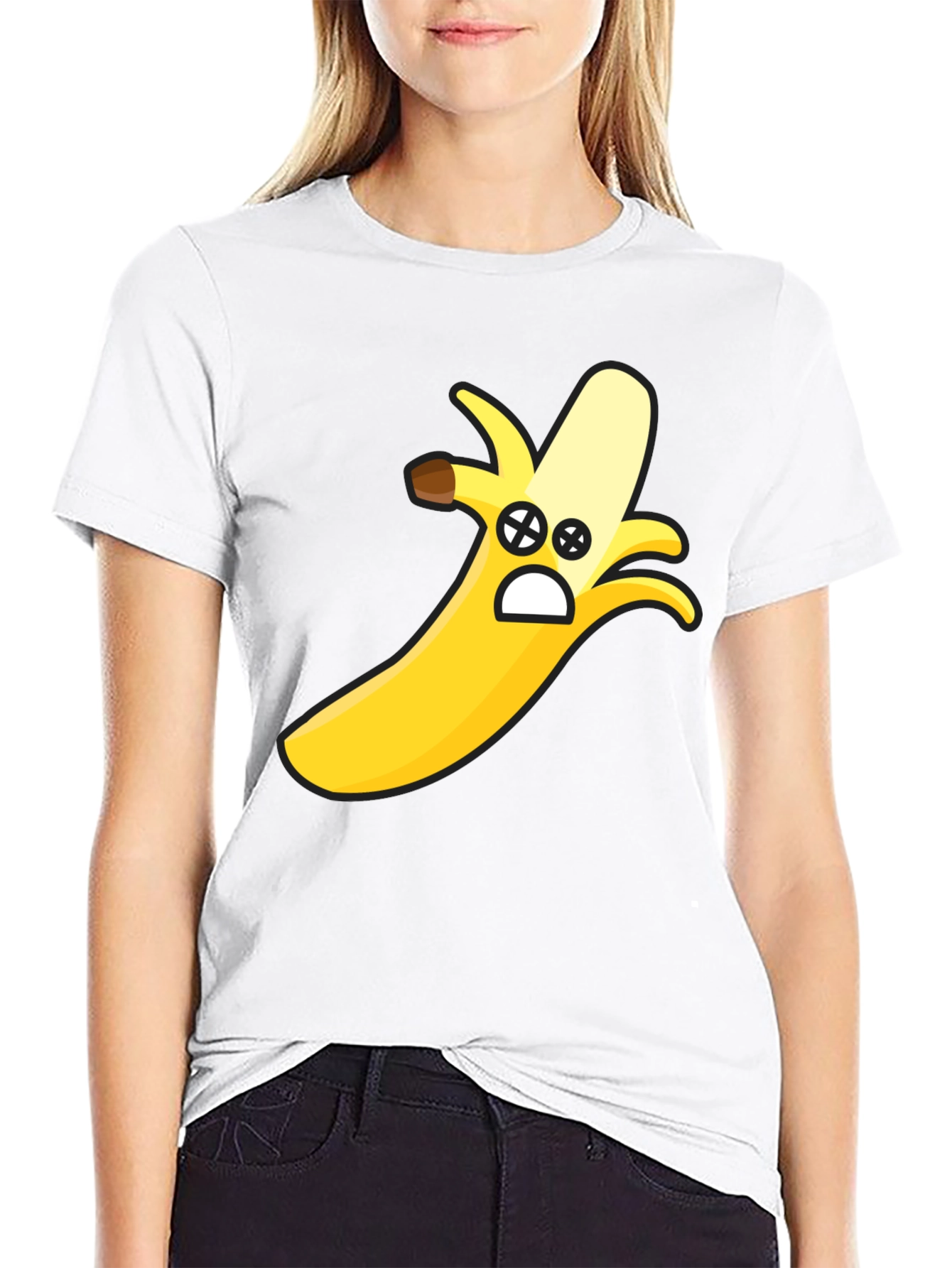 Funny Banana Face Graphic T-Shirt