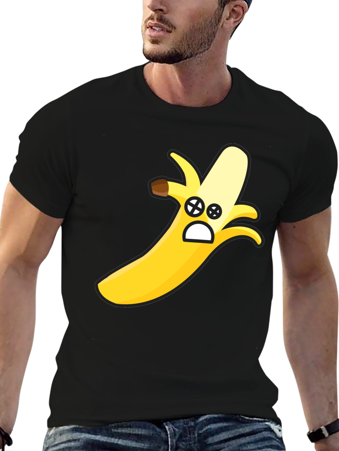 Funny Banana Face Graphic T-Shirt