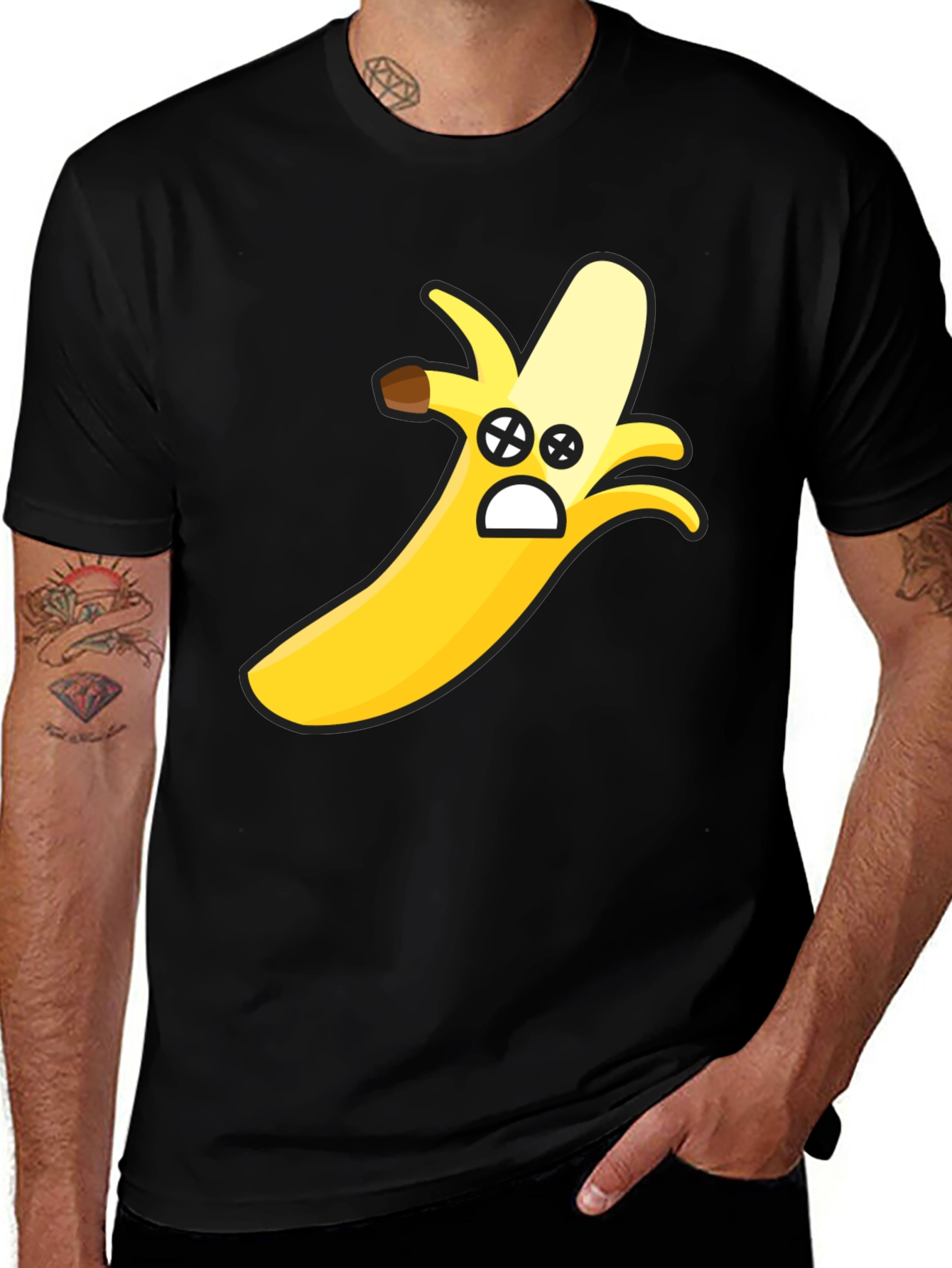Funny Banana Face Graphic T-Shirt
