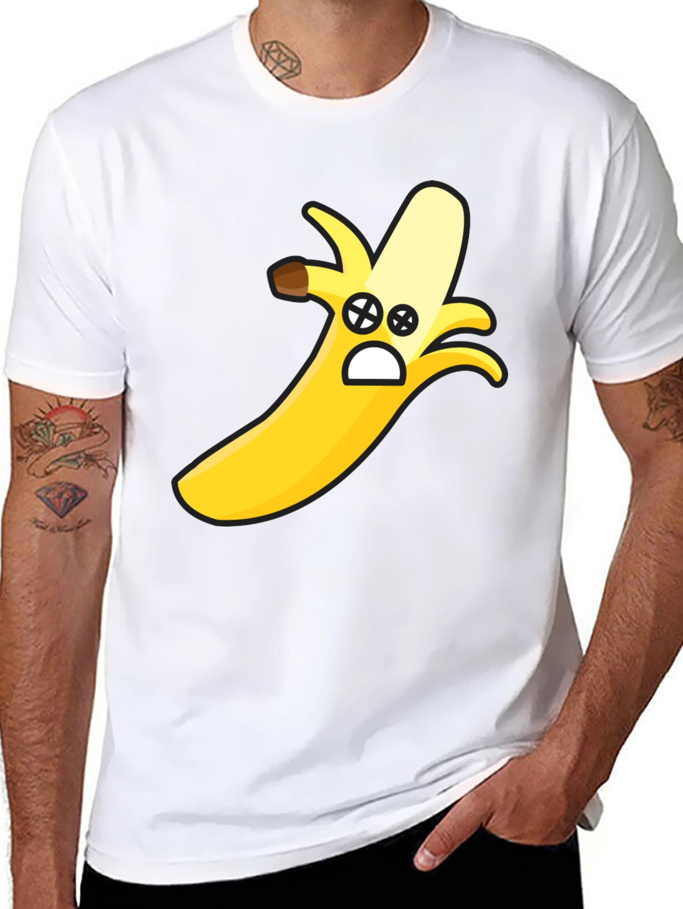 Funny Banana Face Graphic T-Shirt