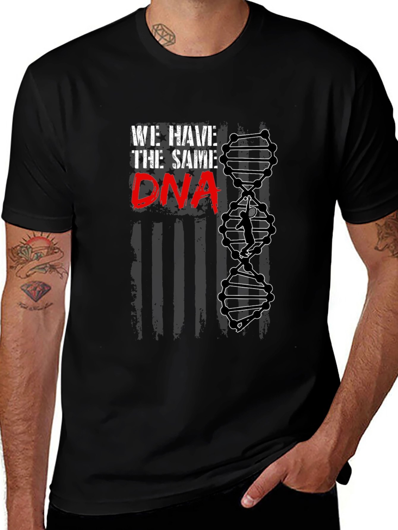 We Have The Same DNA Badminton Player Black T-Shirt