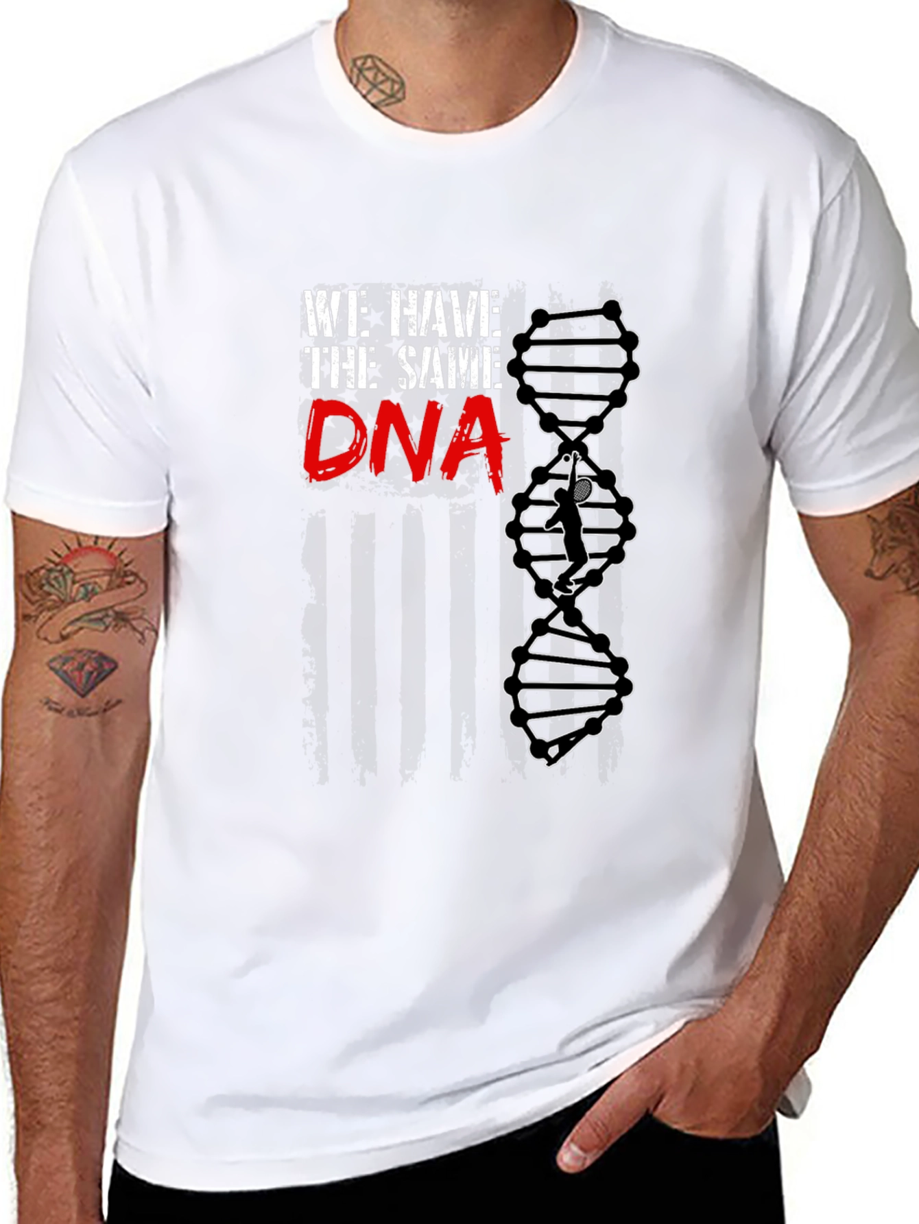 We Have The Same DNA Badminton Player Black T-Shirt