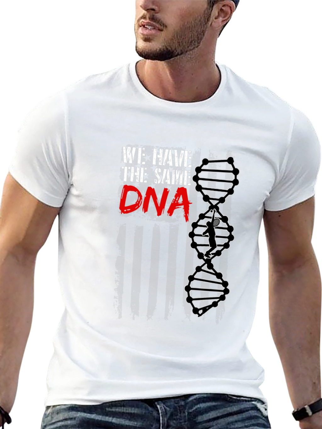 We Have The Same DNA Badminton Player Black T-Shirt