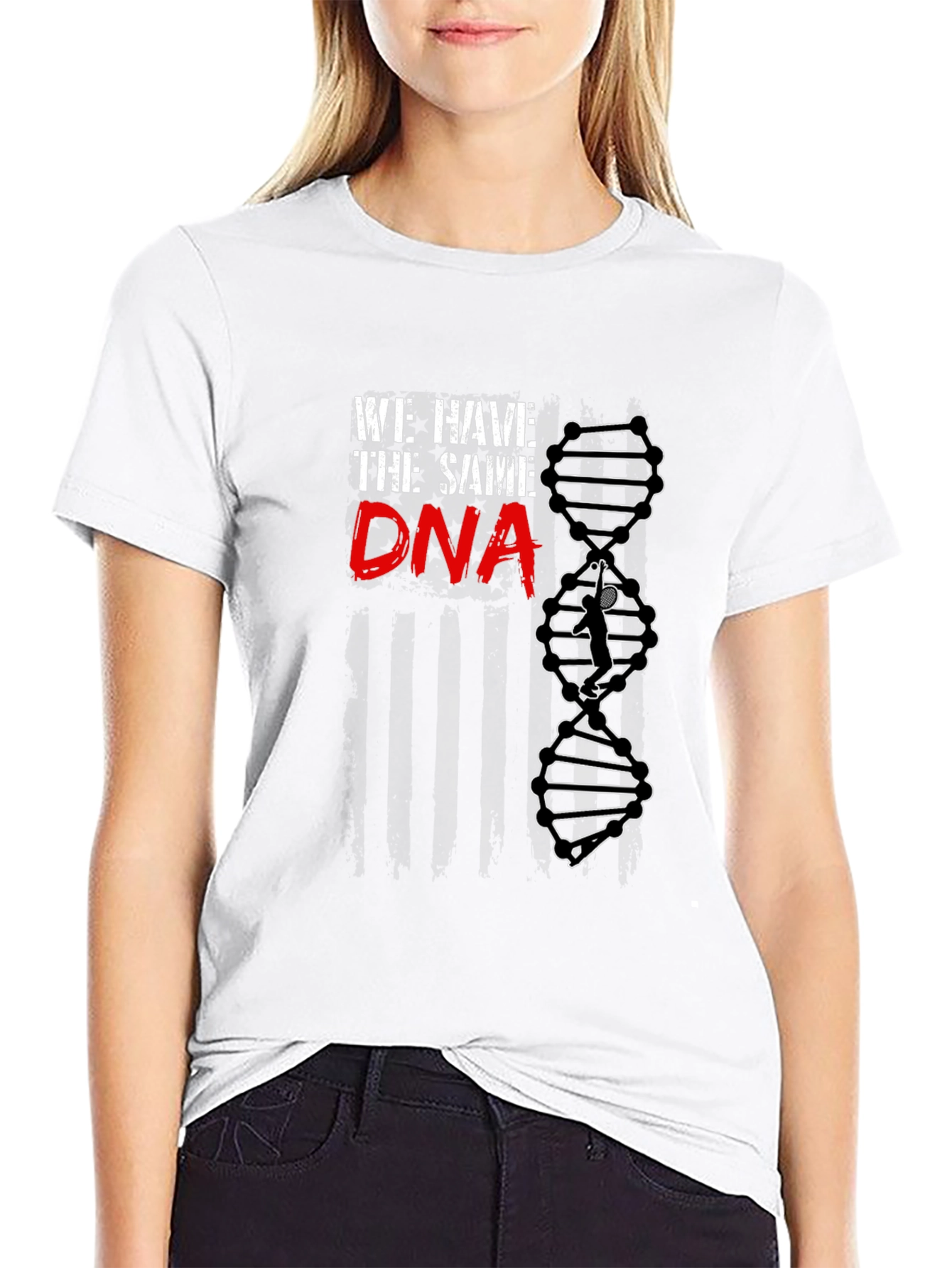 We Have The Same DNA Badminton Player Black T-Shirt
