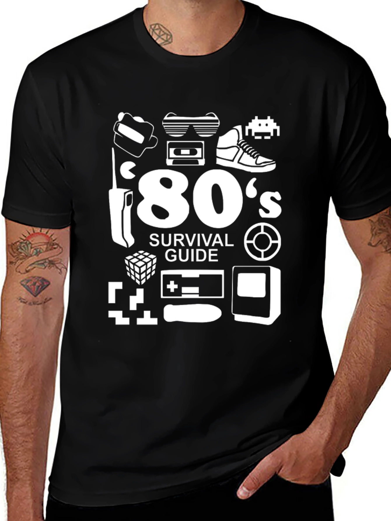 80s Survival Guide Black T-Shirt