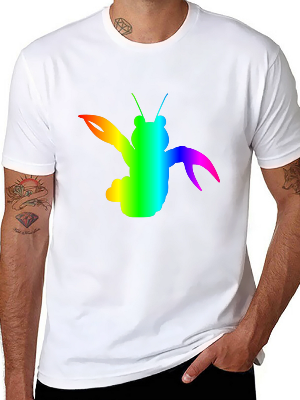 Rainbow Lobster Graphic Tee - Black
