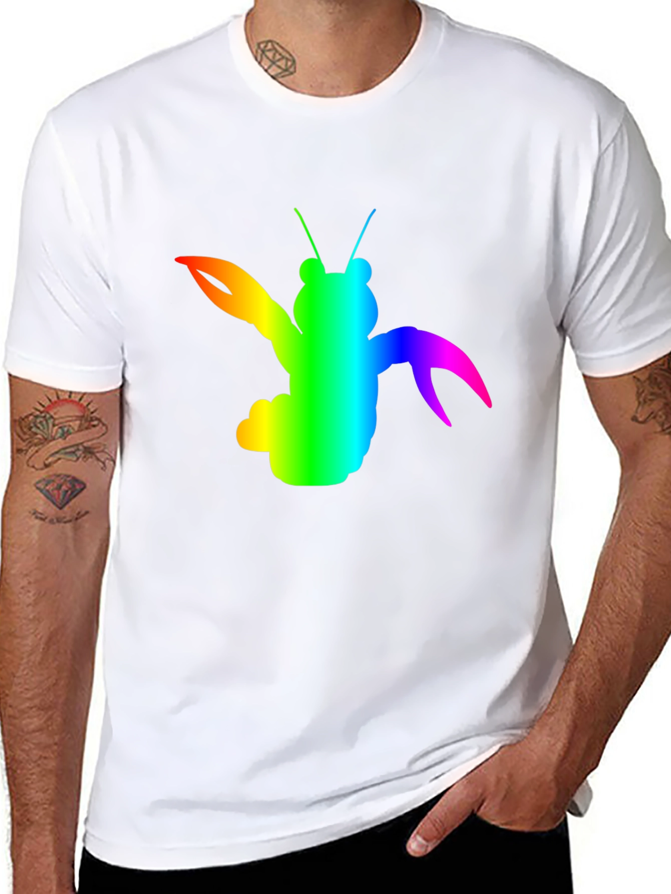 Rainbow Lobster Graphic Tee - Black