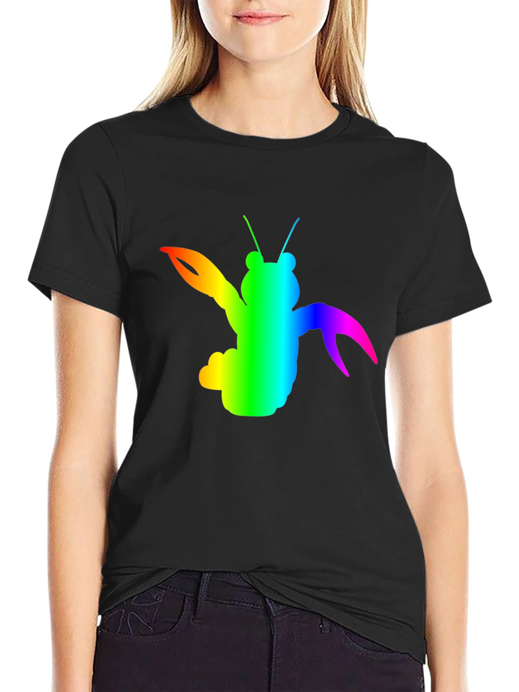 Rainbow Lobster Graphic Tee - Black