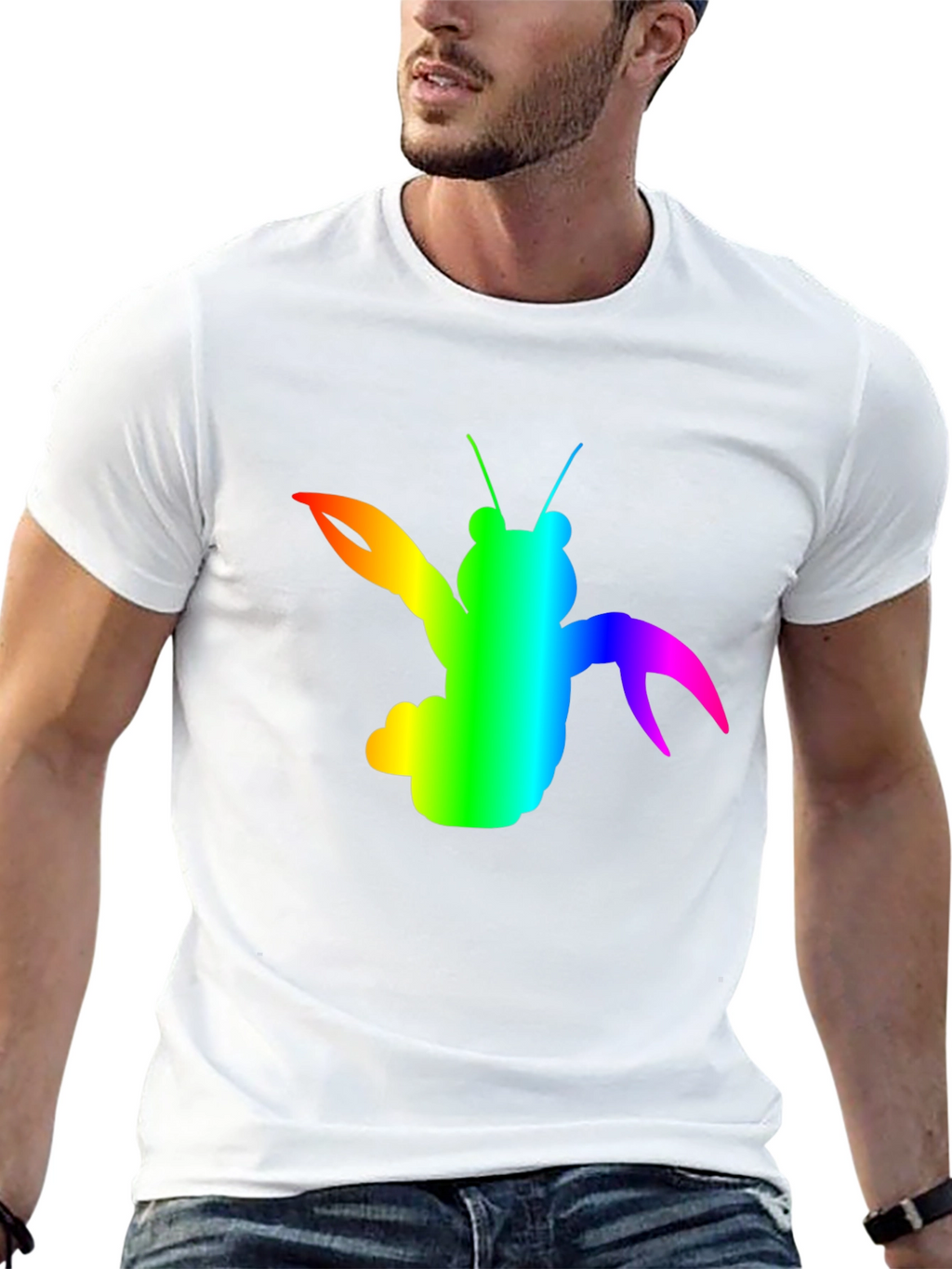 Rainbow Lobster Graphic Tee - Black