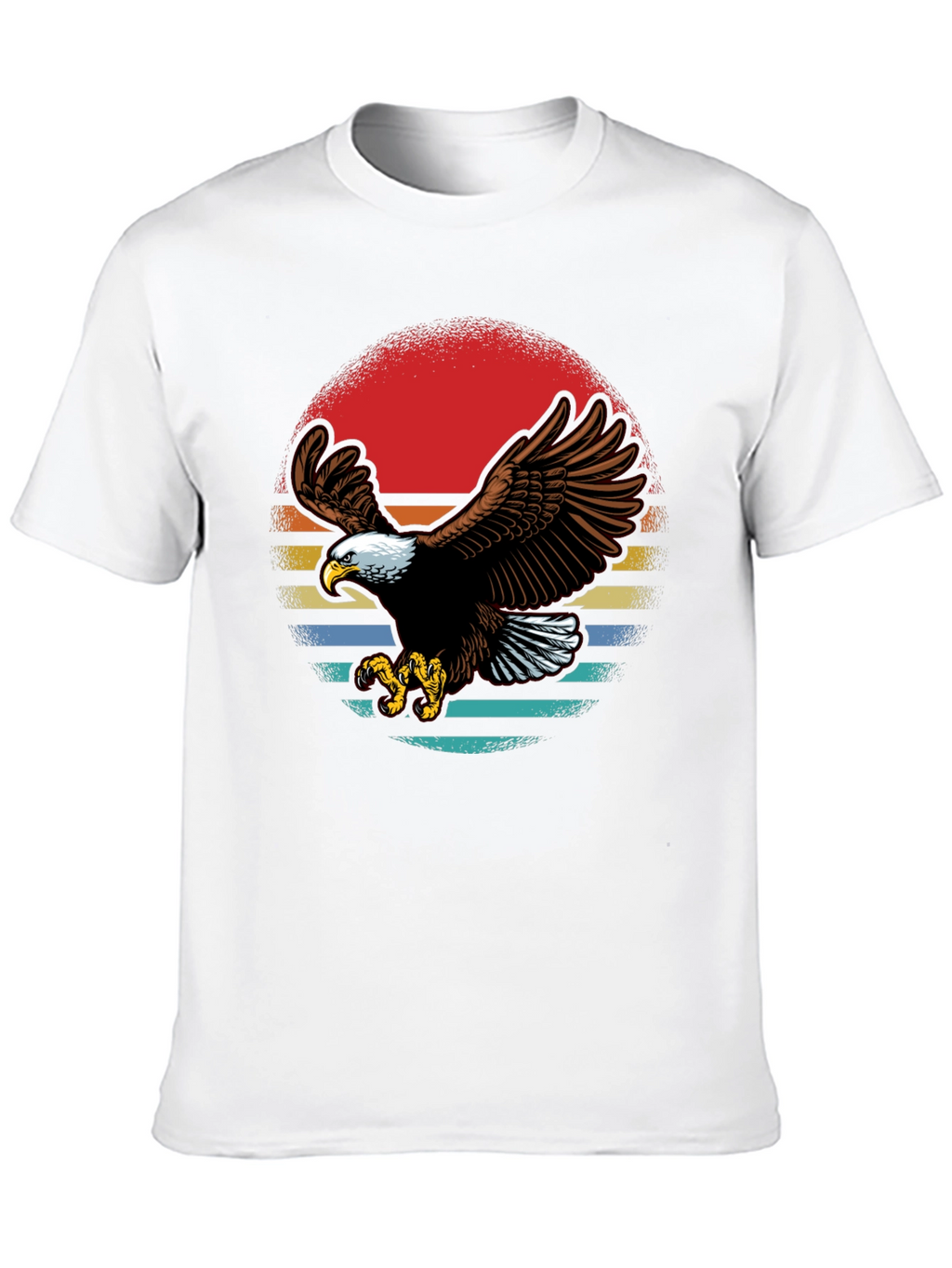 Bald Eagle Retro Sunset Graphic T-Shirt