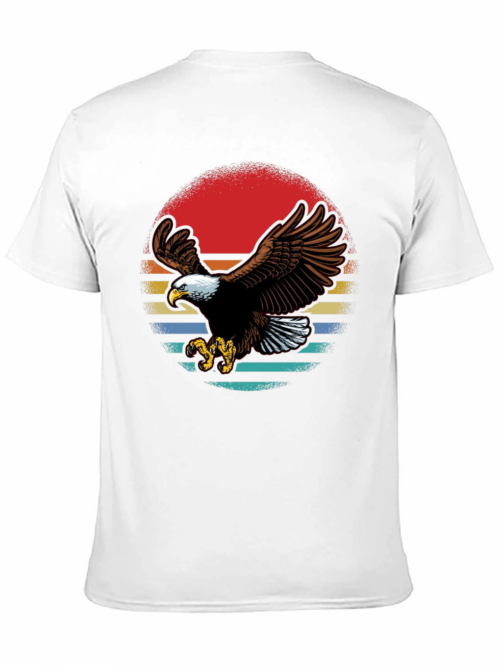 Bald Eagle Retro Sunset Graphic T-Shirt