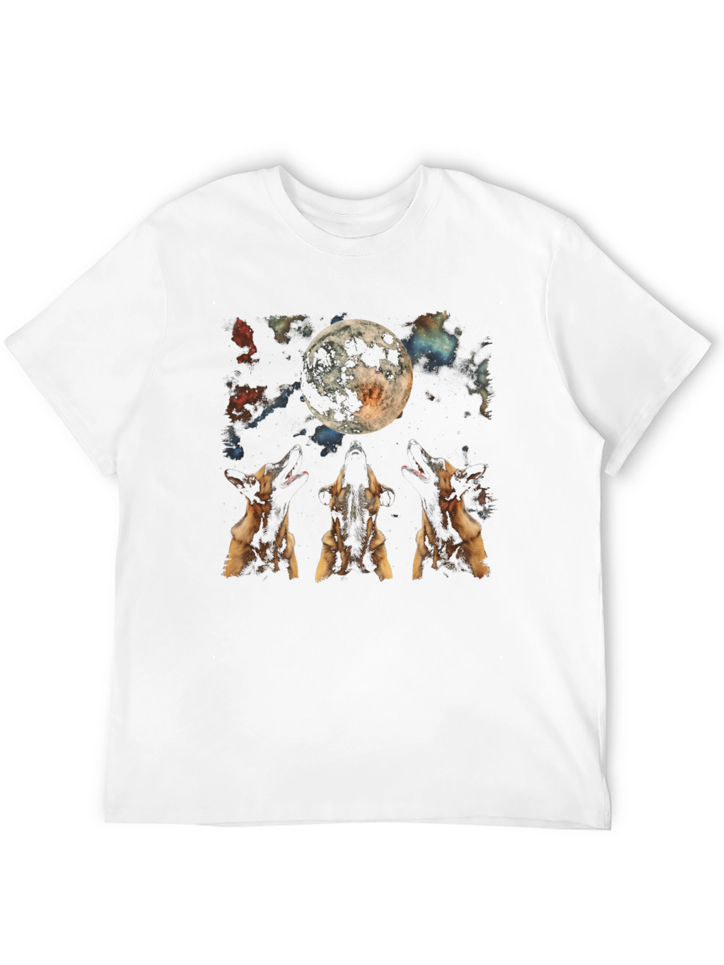 Dog Howling at Moon Graphic T-Shirt