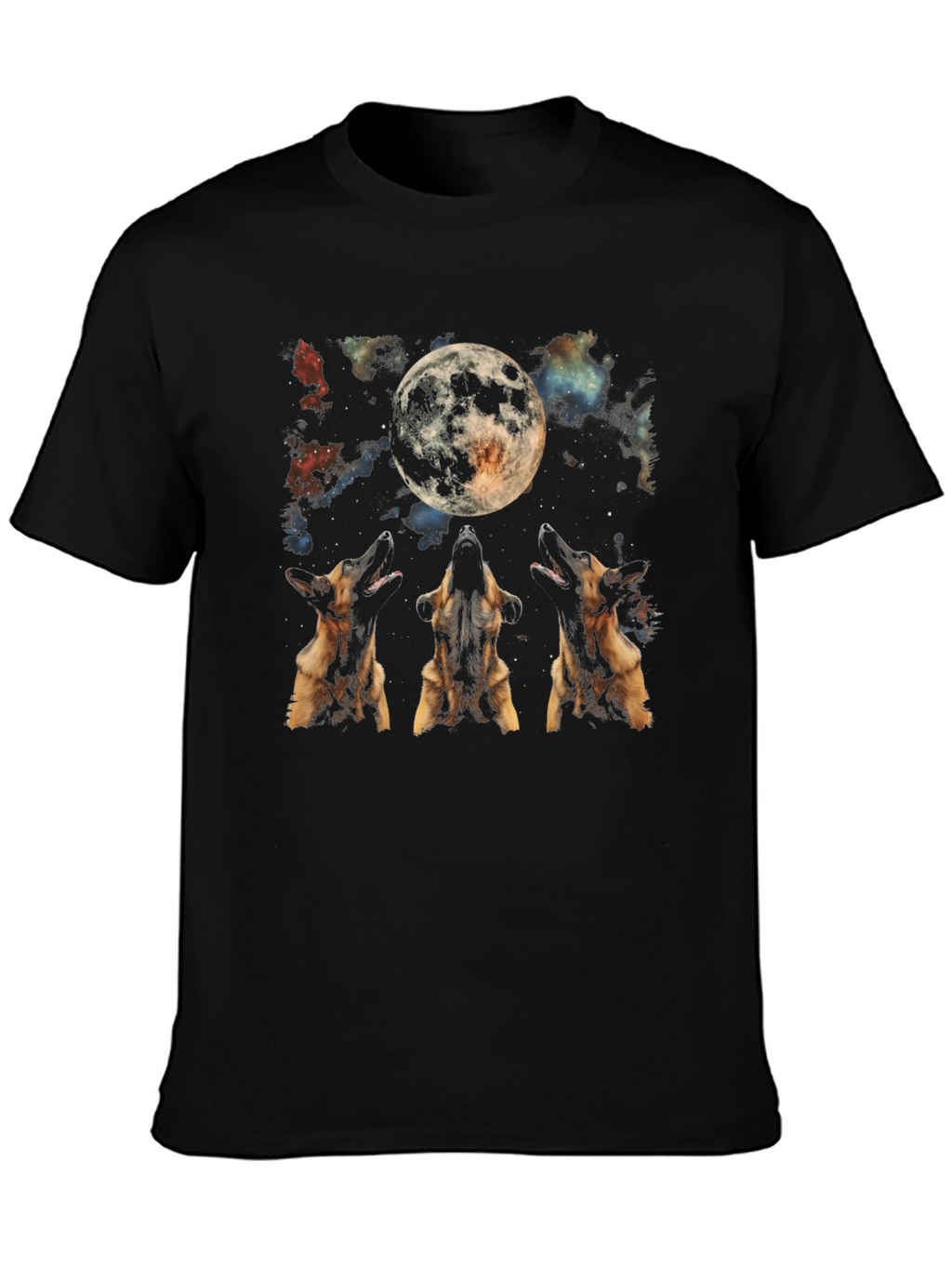 Dog Howling at Moon Graphic T-Shirt