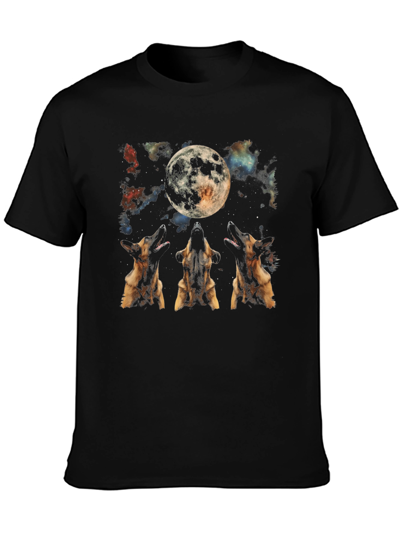 Dog Howling at Moon Graphic T-Shirt
