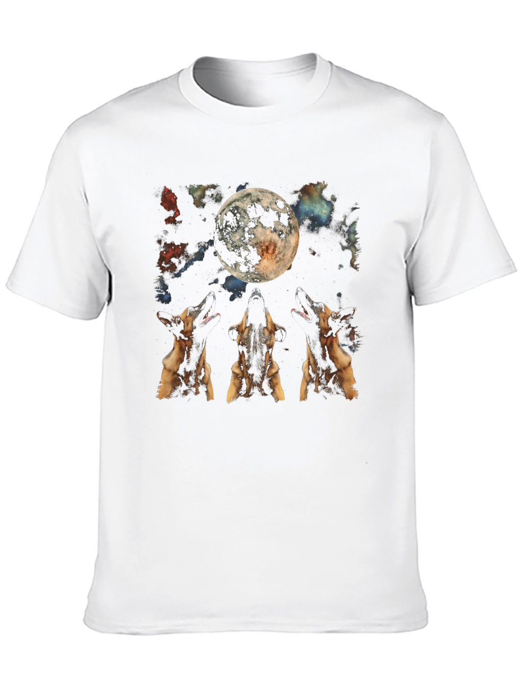 Dog Howling at Moon Graphic T-Shirt
