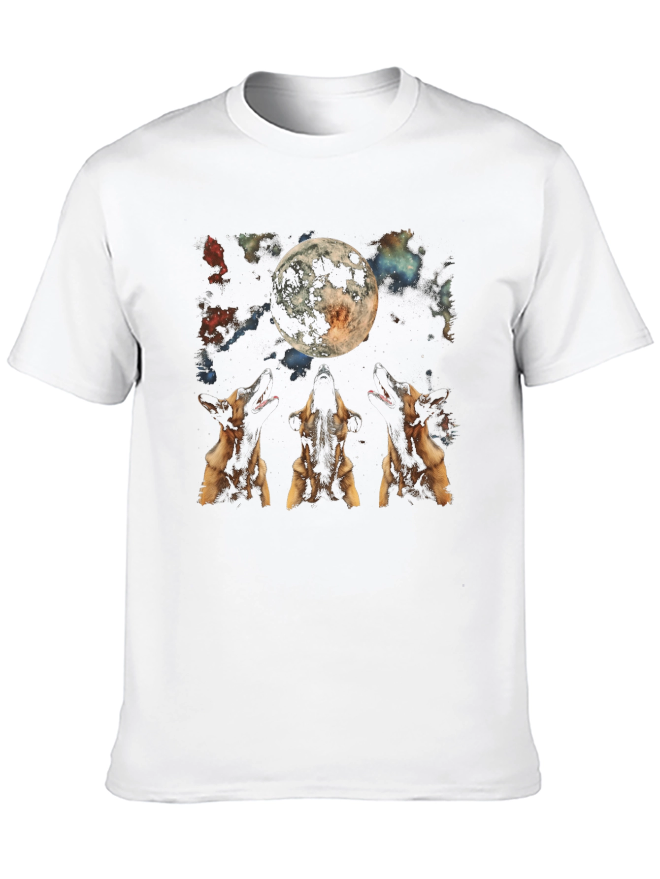 Dog Howling at Moon Graphic T-Shirt