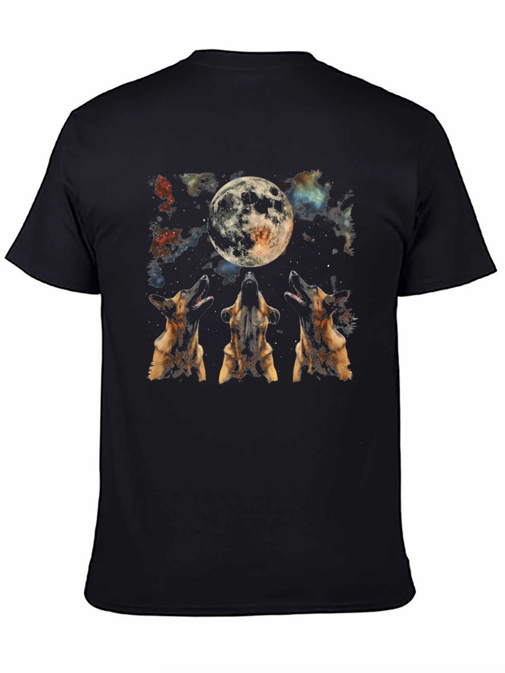 Dog Howling at Moon Graphic T-Shirt