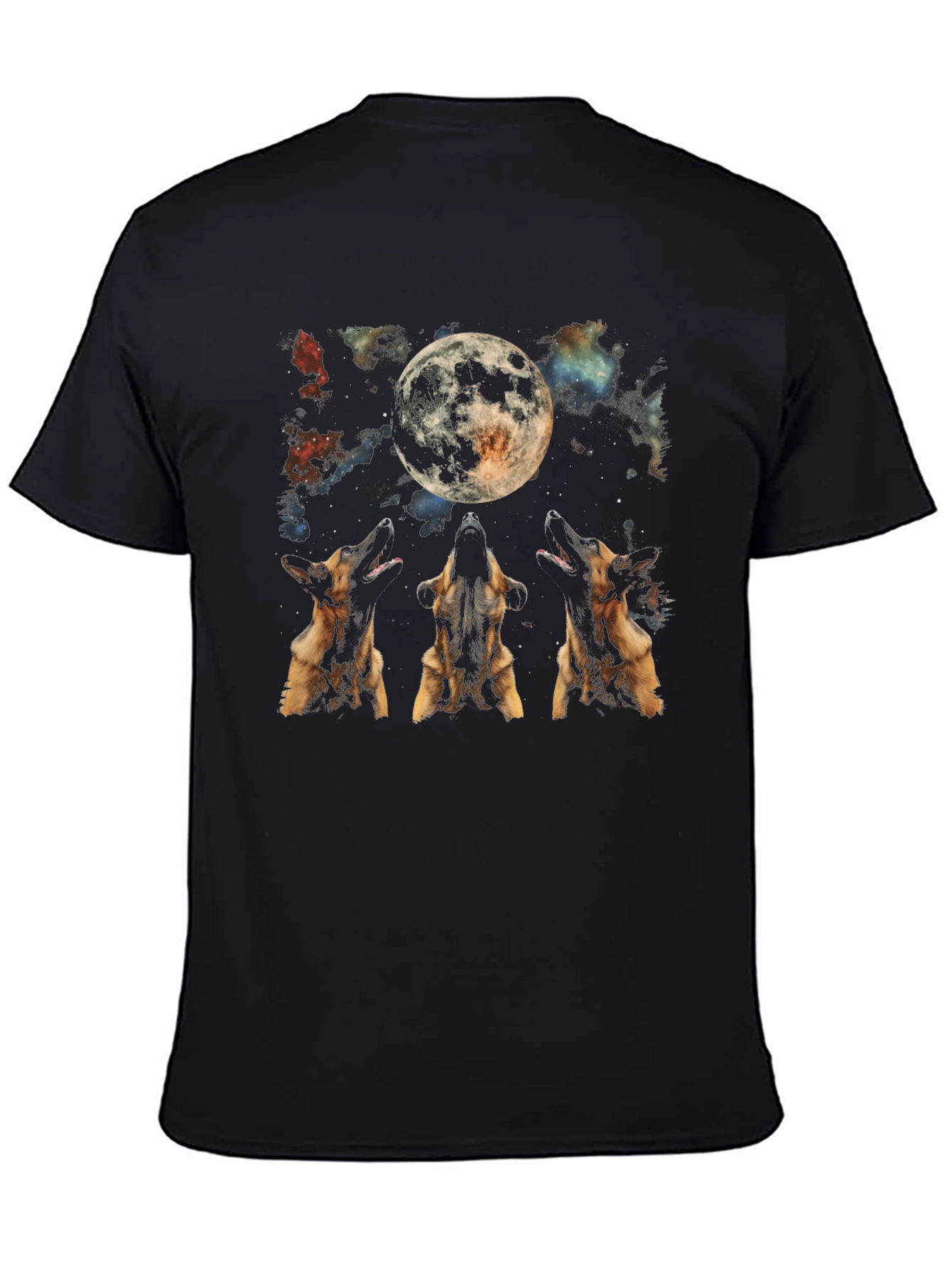 Dog Howling at Moon Graphic T-Shirt