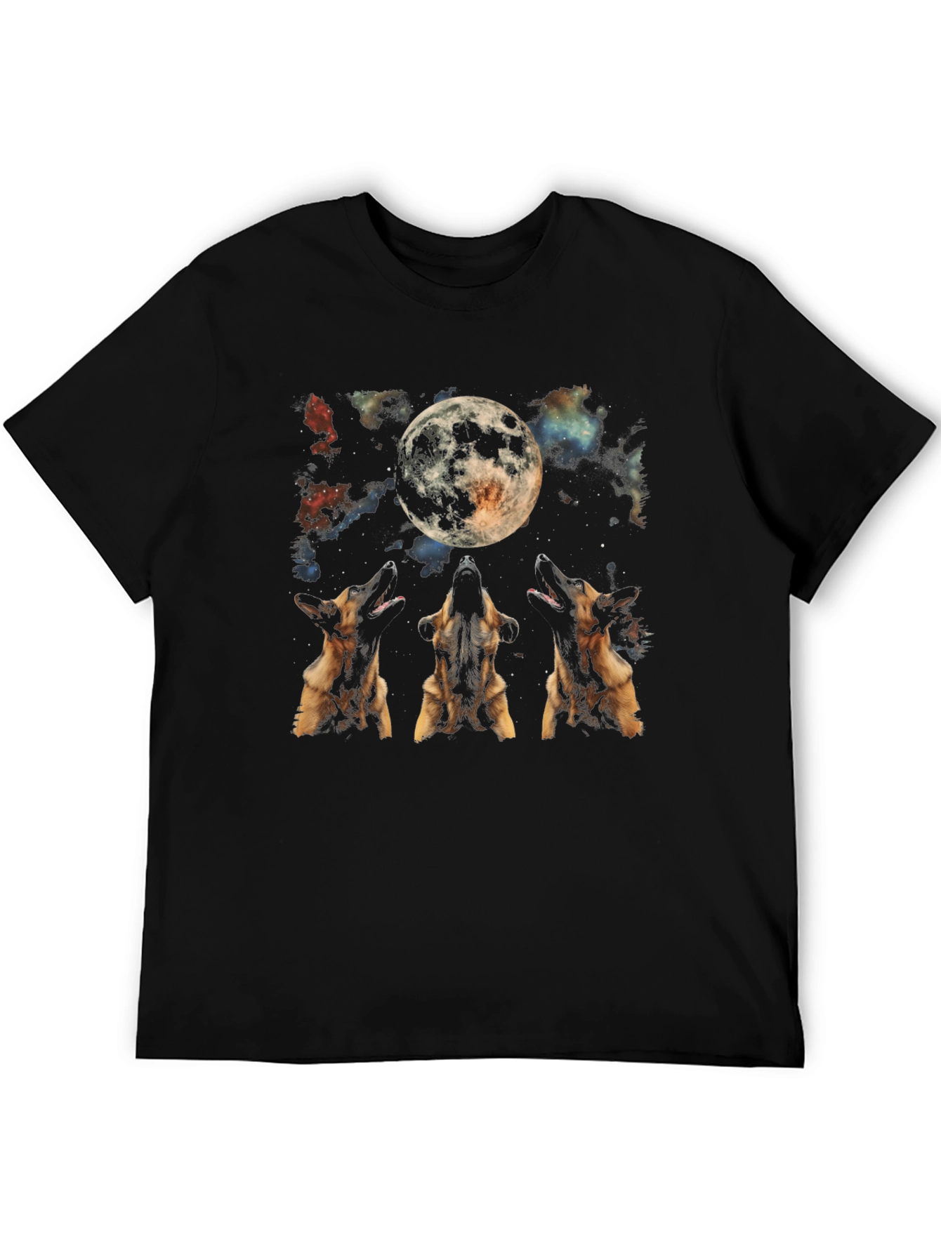 Dog Howling at Moon Graphic T-Shirt