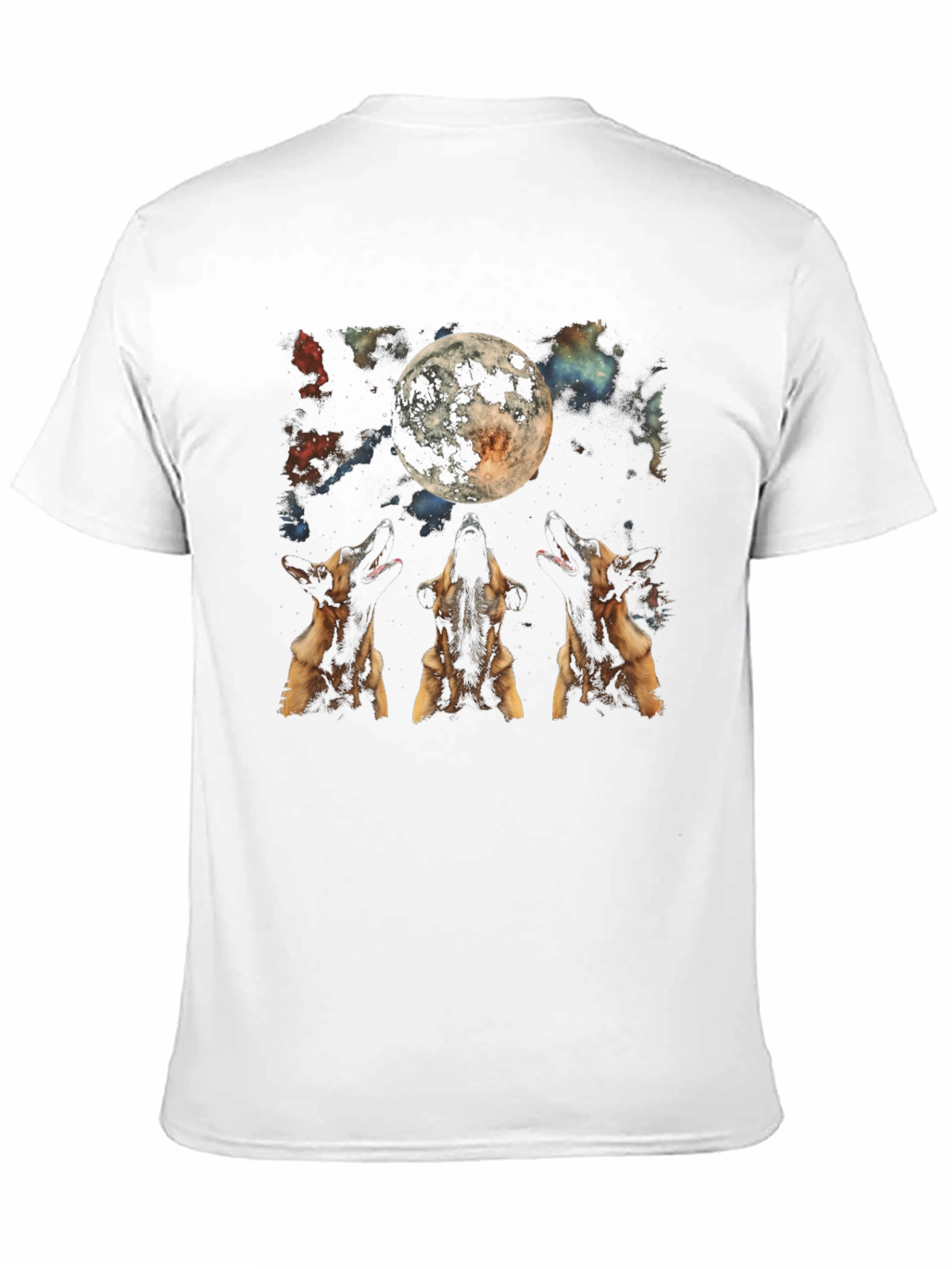 Dog Howling at Moon Graphic T-Shirt